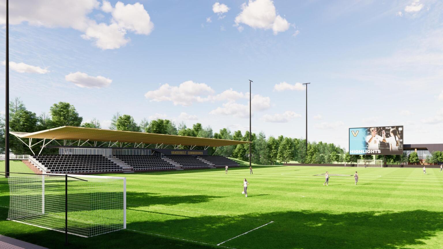 Rendering of Vanderbilt's planned new soccer and lacrosse complex, released by the Vanderbilt athletic department on March 11, 2026.