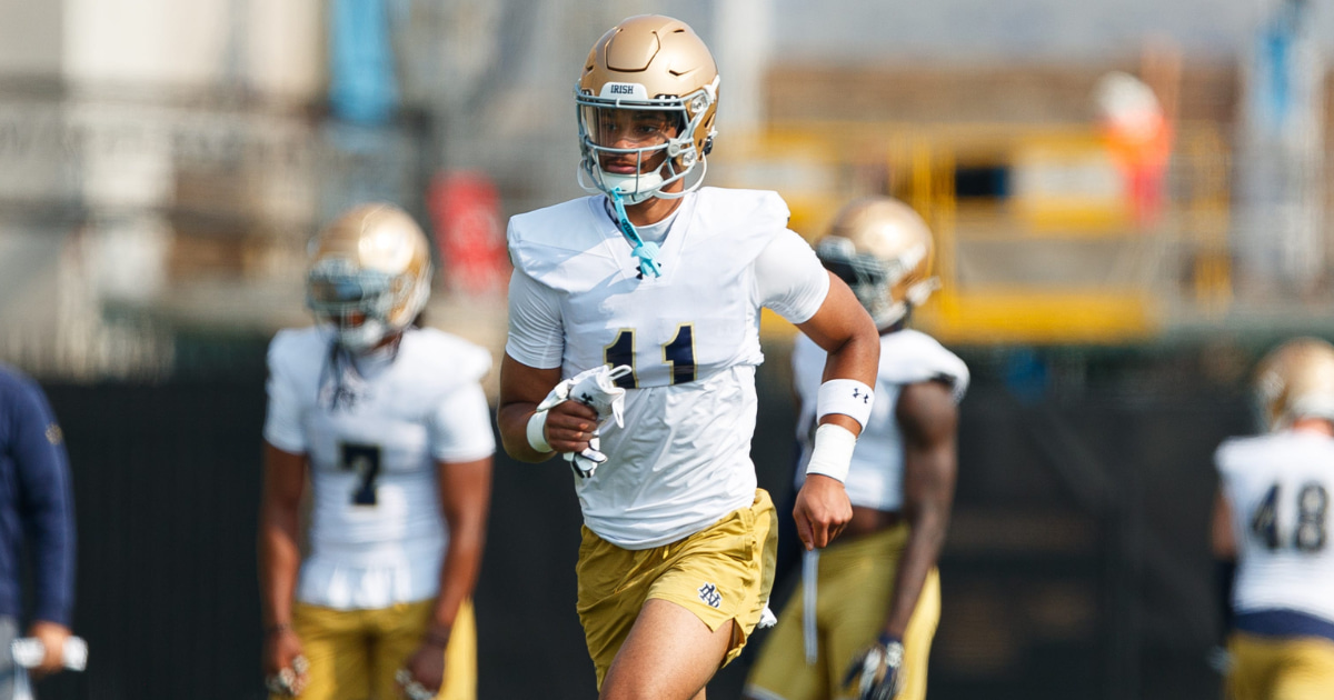 Former Notre Dame safety JaDon Blair. (Michael Clubb/South Bend Tribune/USA TODAY Network via Imagn Images)