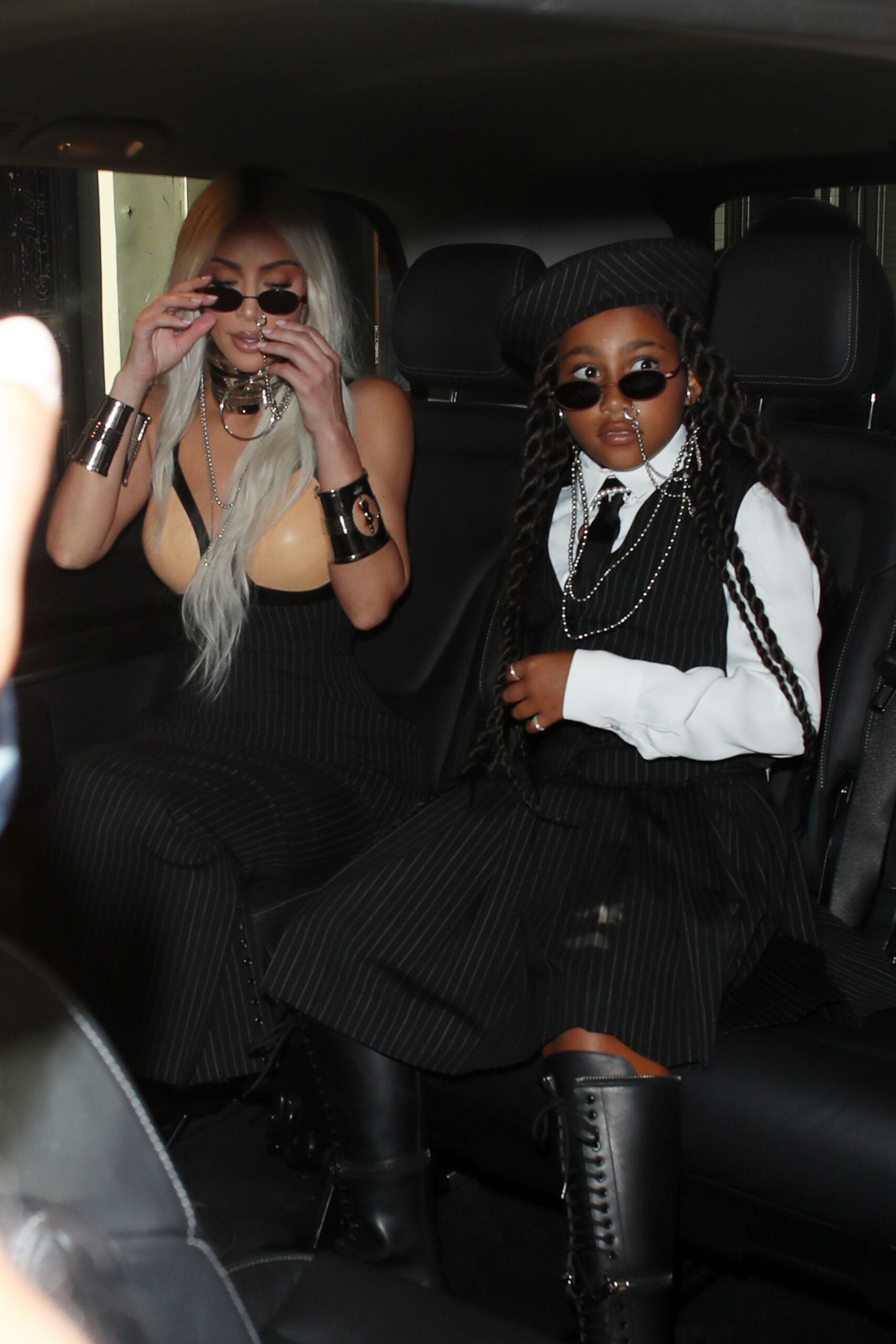 Kim Kardashian Leaving The Jean Paul Gaultier Fashion Show In Paris With Her Daughter North West