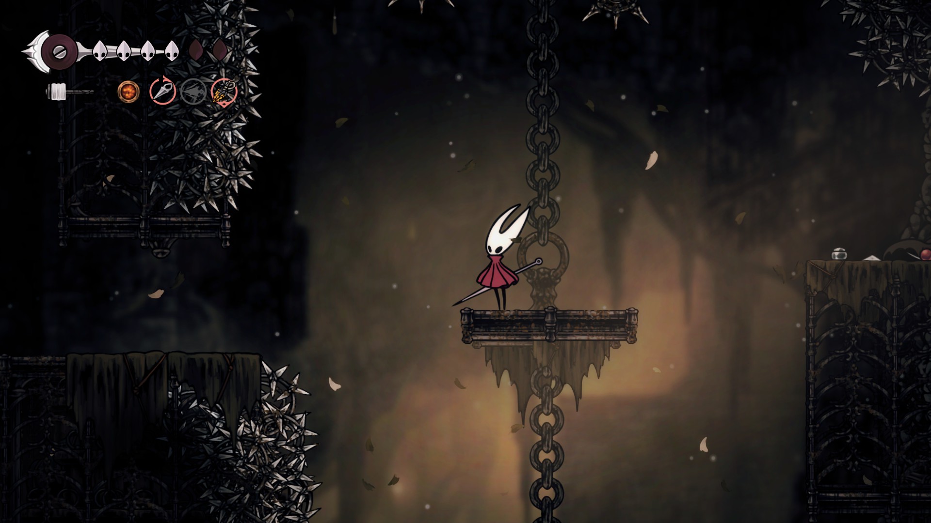 A series of images showing a shortcut to the Sinner's Road bench jumping puzzle in Hollow Knight: Silksong.