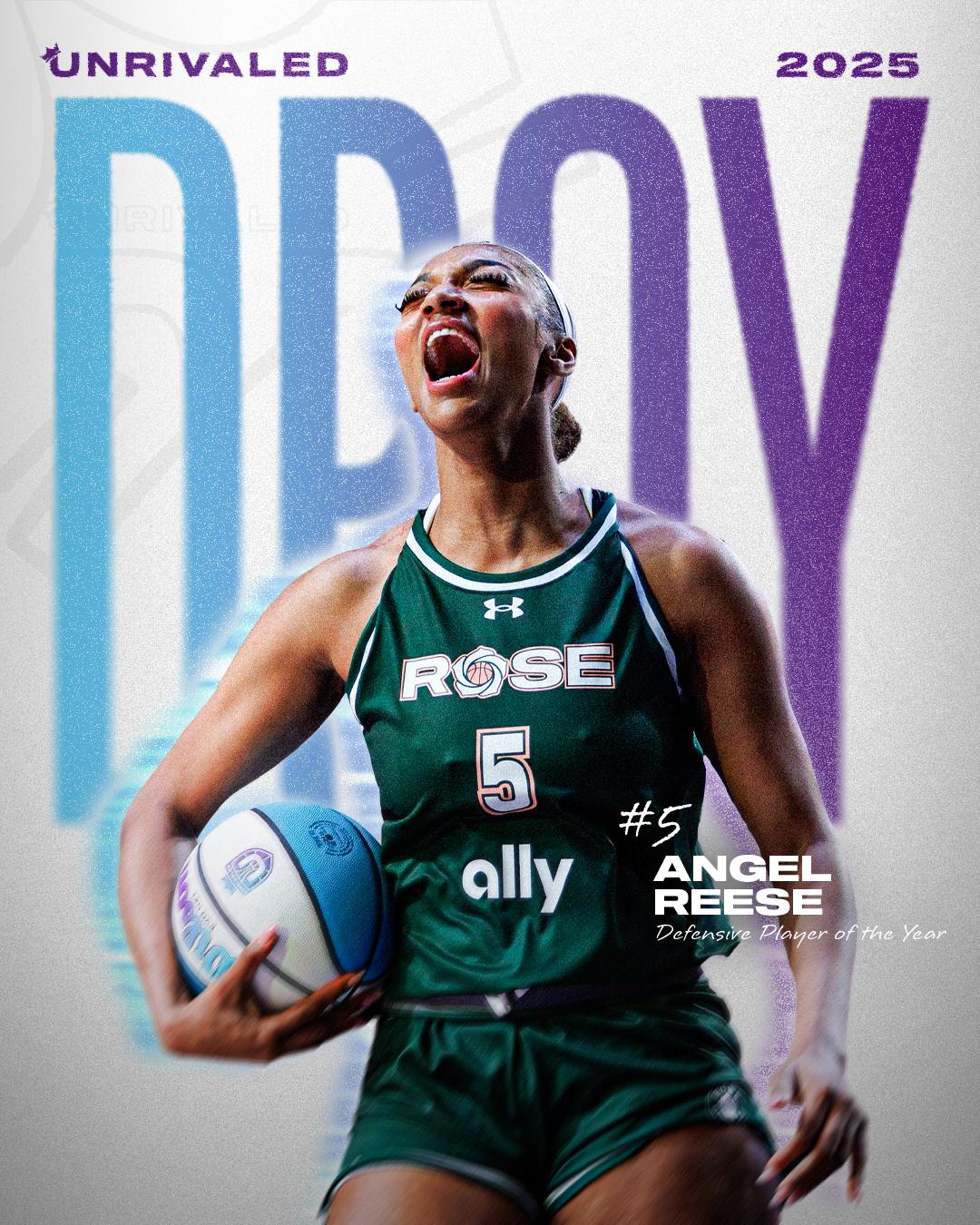 Angel Reese earns Unrivaled's DPOY title.