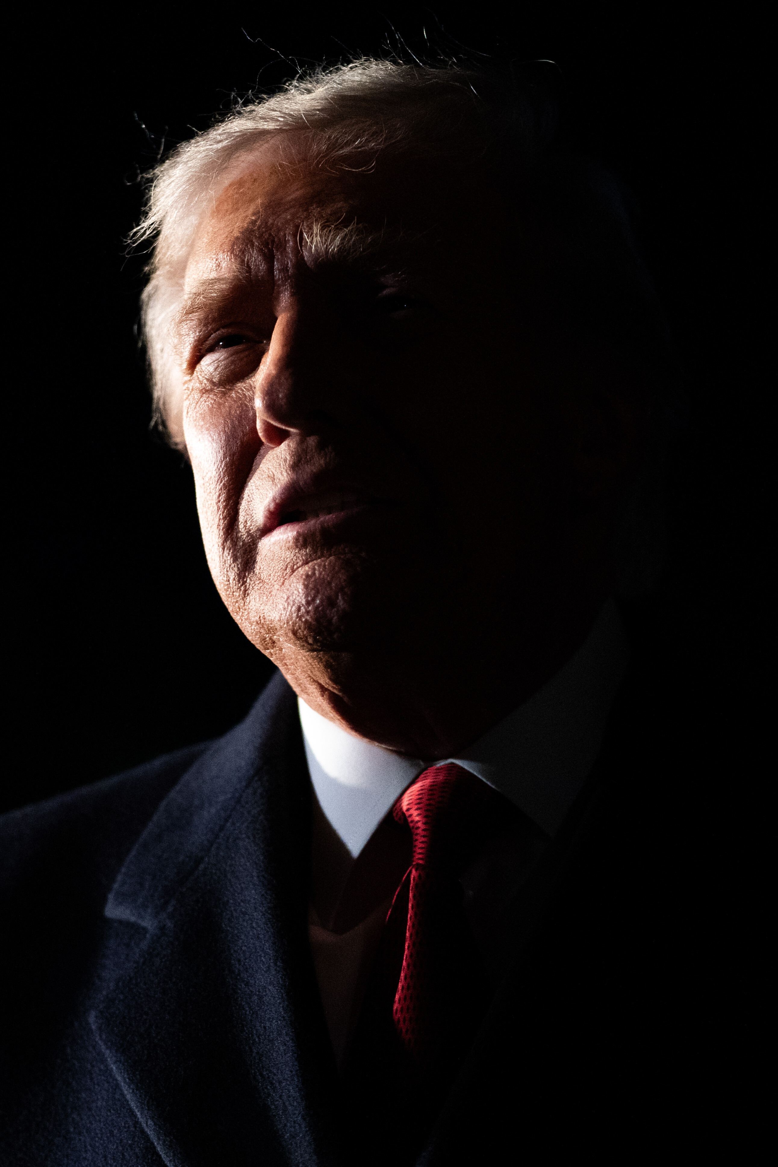 FILE - President Donald Trump talks to reporters as he departs the White House for a trip to Asia, Oct. 24, 2025. (AP Photo/Allison Robbert, File)