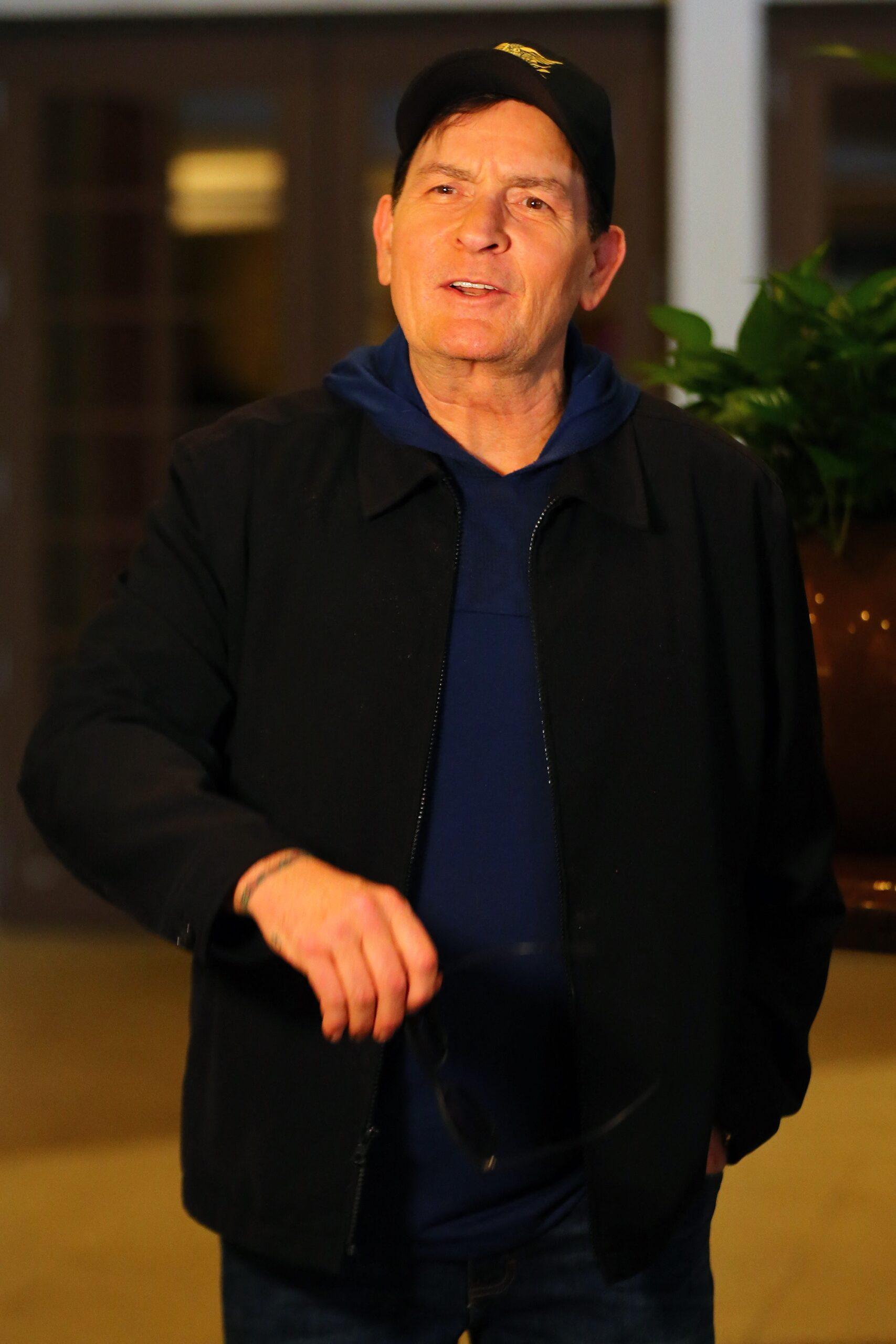 Charlie Sheen is seen as he films a promo for his Don Sue&ntilde;os tequila while at Seminole Casino Coconut Creek, in Coconut Creek Florida.