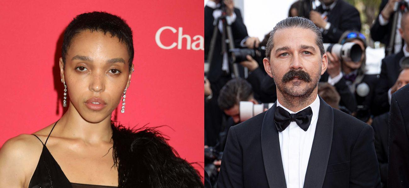A photo collage of FKA Twigs and Shia LaBeouf