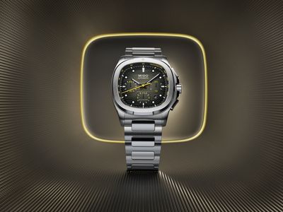 MIDO電視機造型錶加入動感元素　黃色計時針吸睛