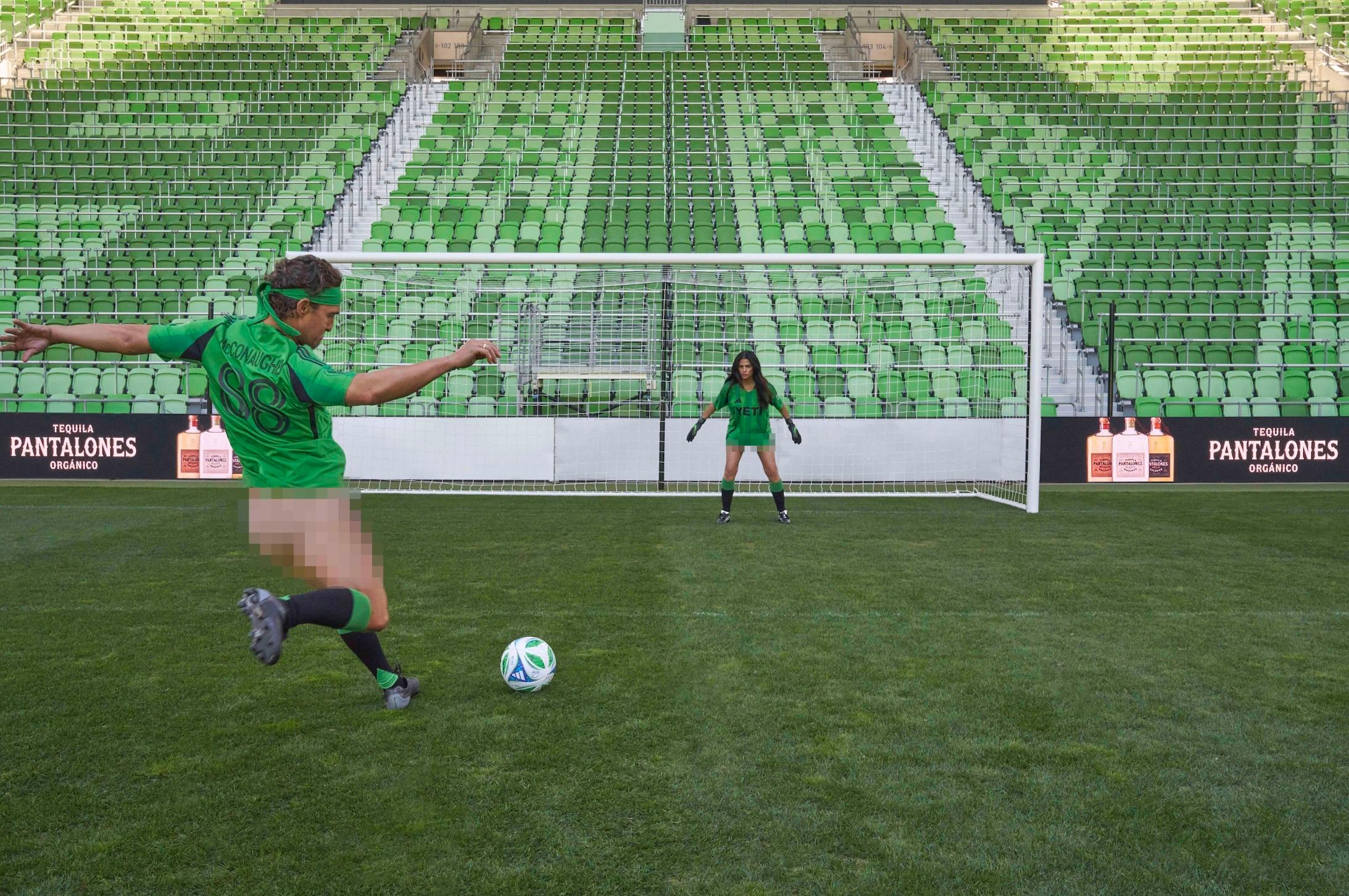 Matthew And Camila McConaughey on the soccer field