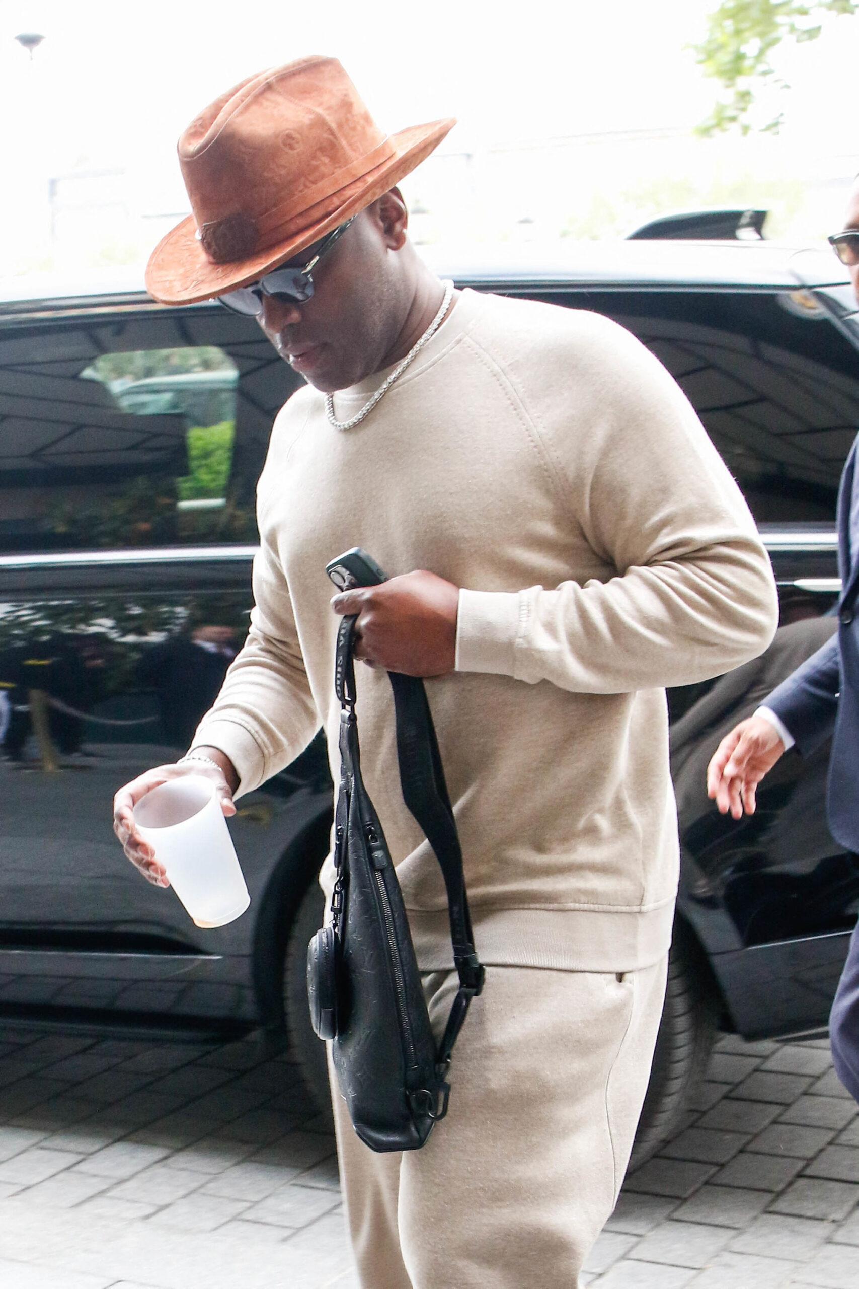 Corey Gamble is seen arriving at his hotel in Paris