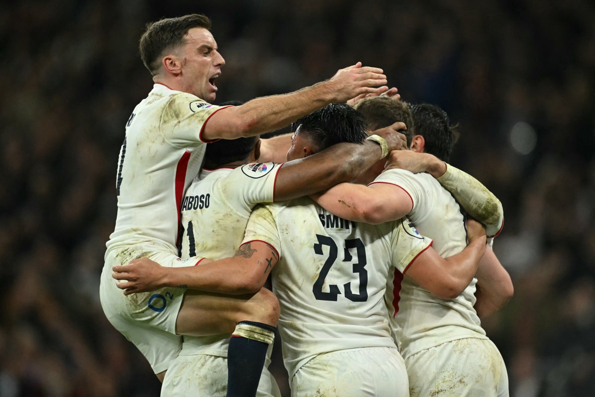 George Ford (left) helped England to a memorable victory (AFP via Getty Images)