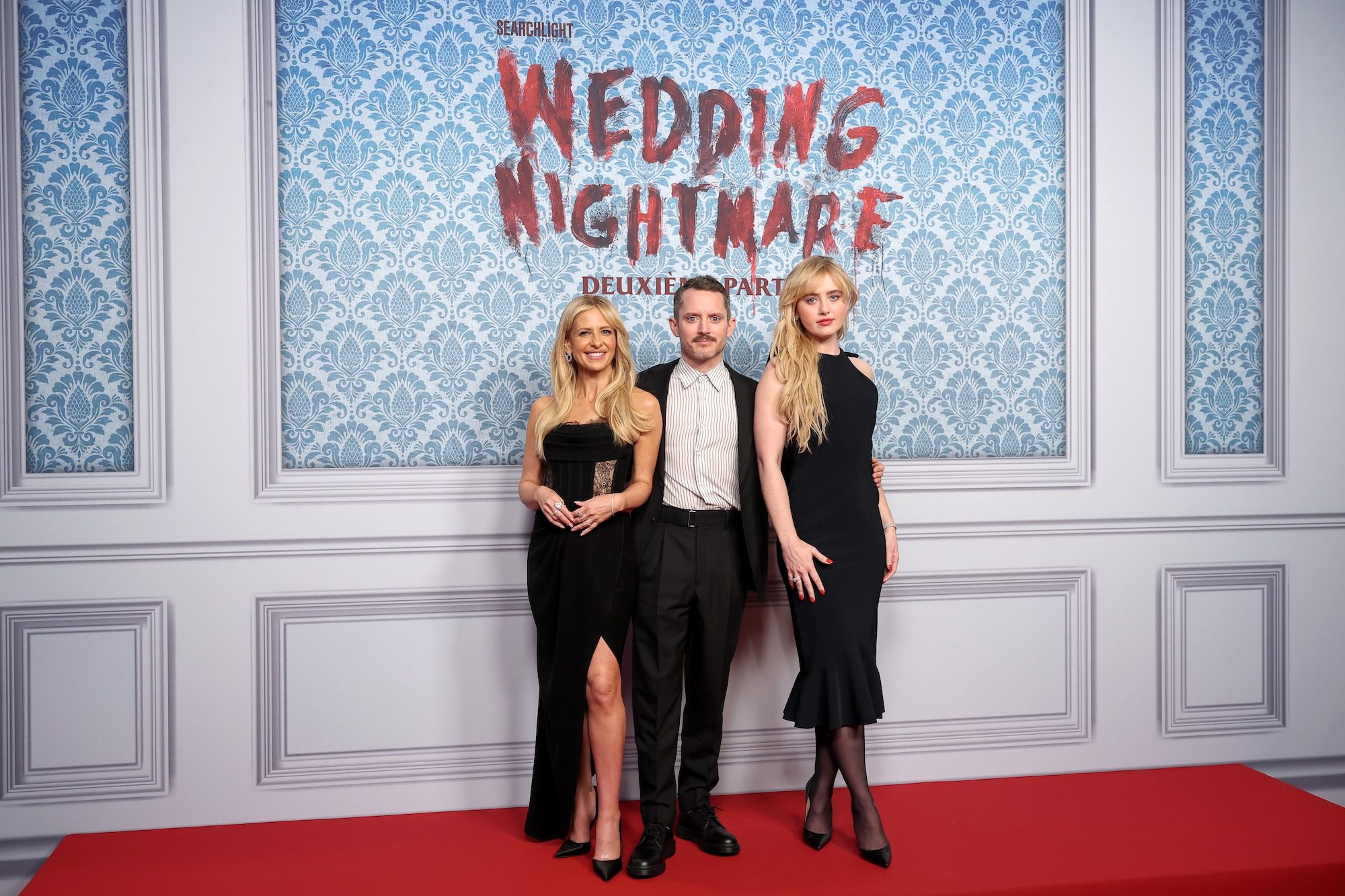 GettyImages-2268329026 Sarah Michelle Gellar Ready or Not 2 Costars Elijah Wood Kathryn Newton Evacuated Amid Paris Fire