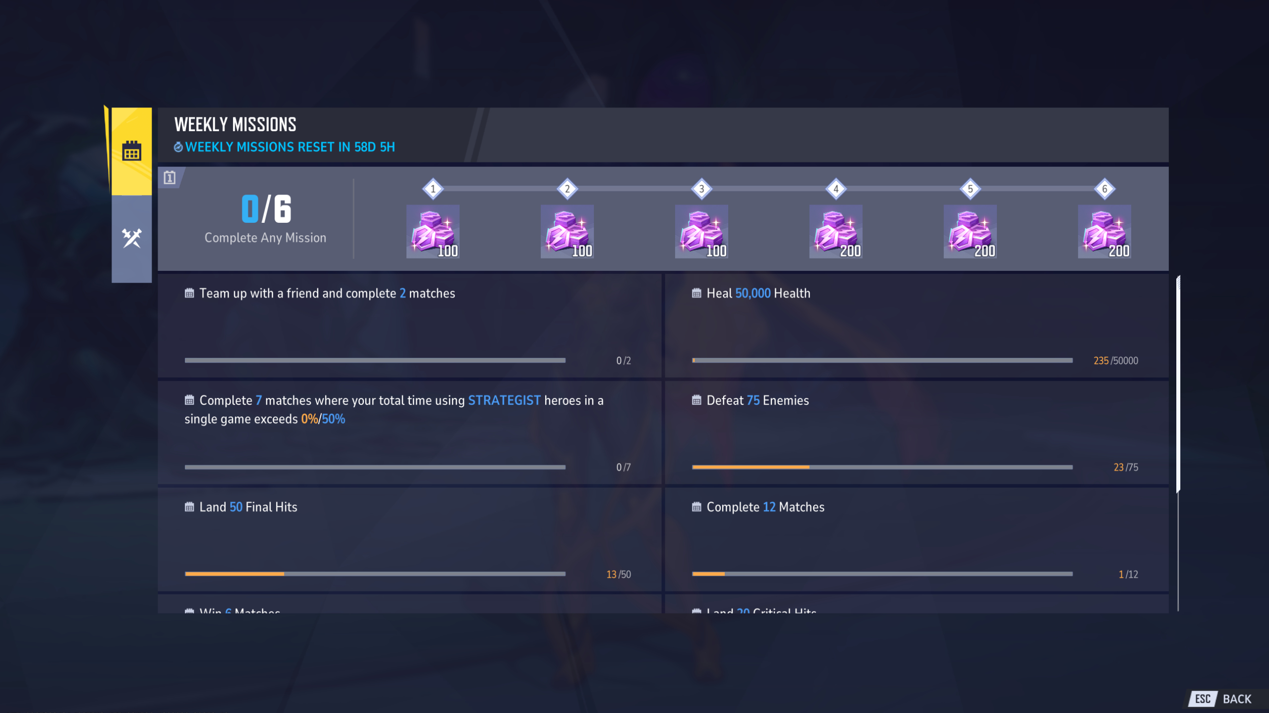 Marvel Rivals Season 3 quality of life changes: The new weekly missions interface showing various challenges.