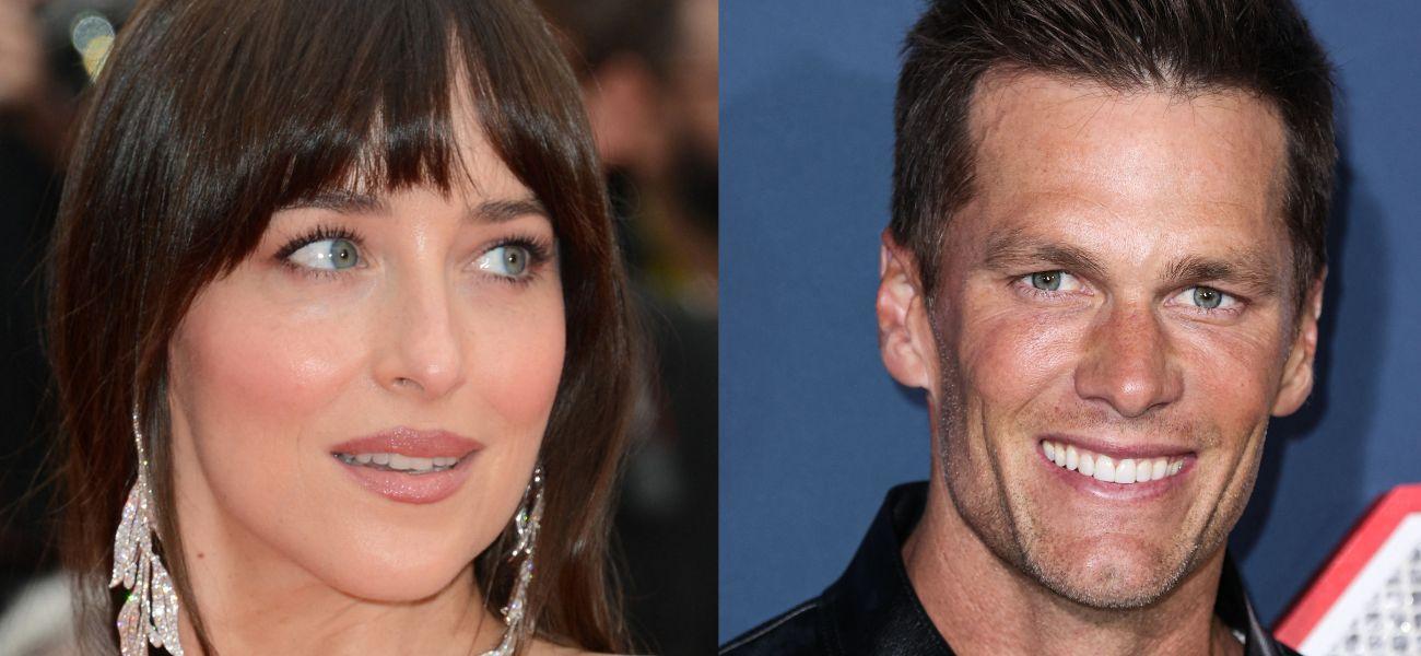 Dakota Johnson (left) Tom Brady (right)