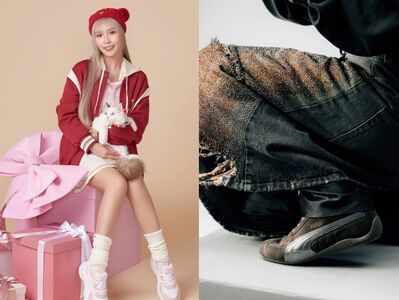 Rina同框愛貓上腳FILA緞帶老爹鞋　PUMA巧克力棕賽車鞋時髦破表