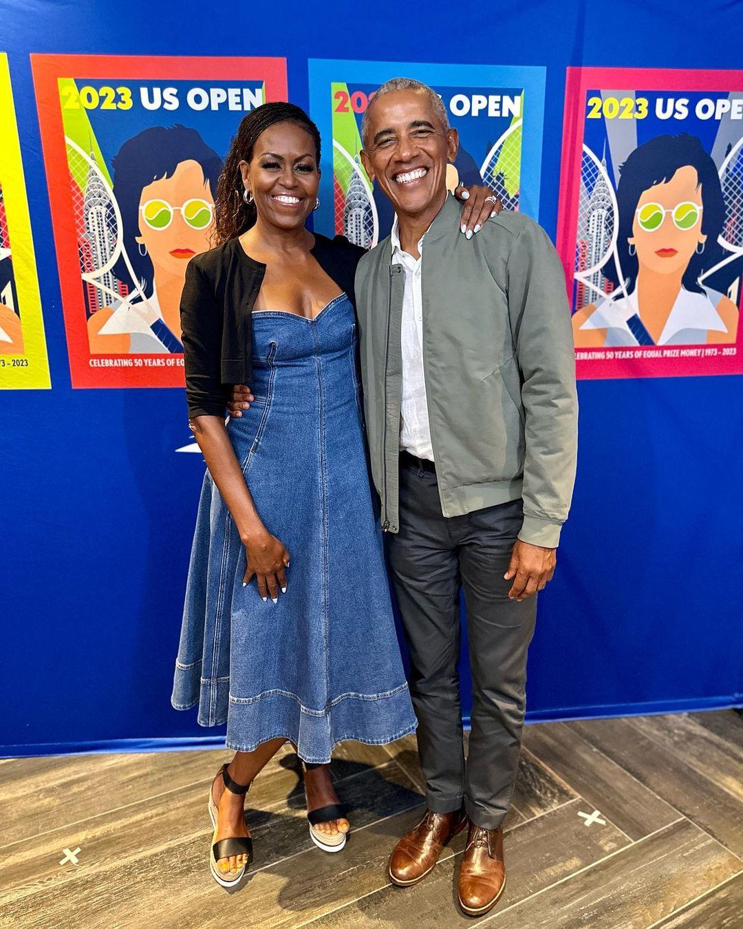 Barack and Michelle Obama enjoy date night at US Open