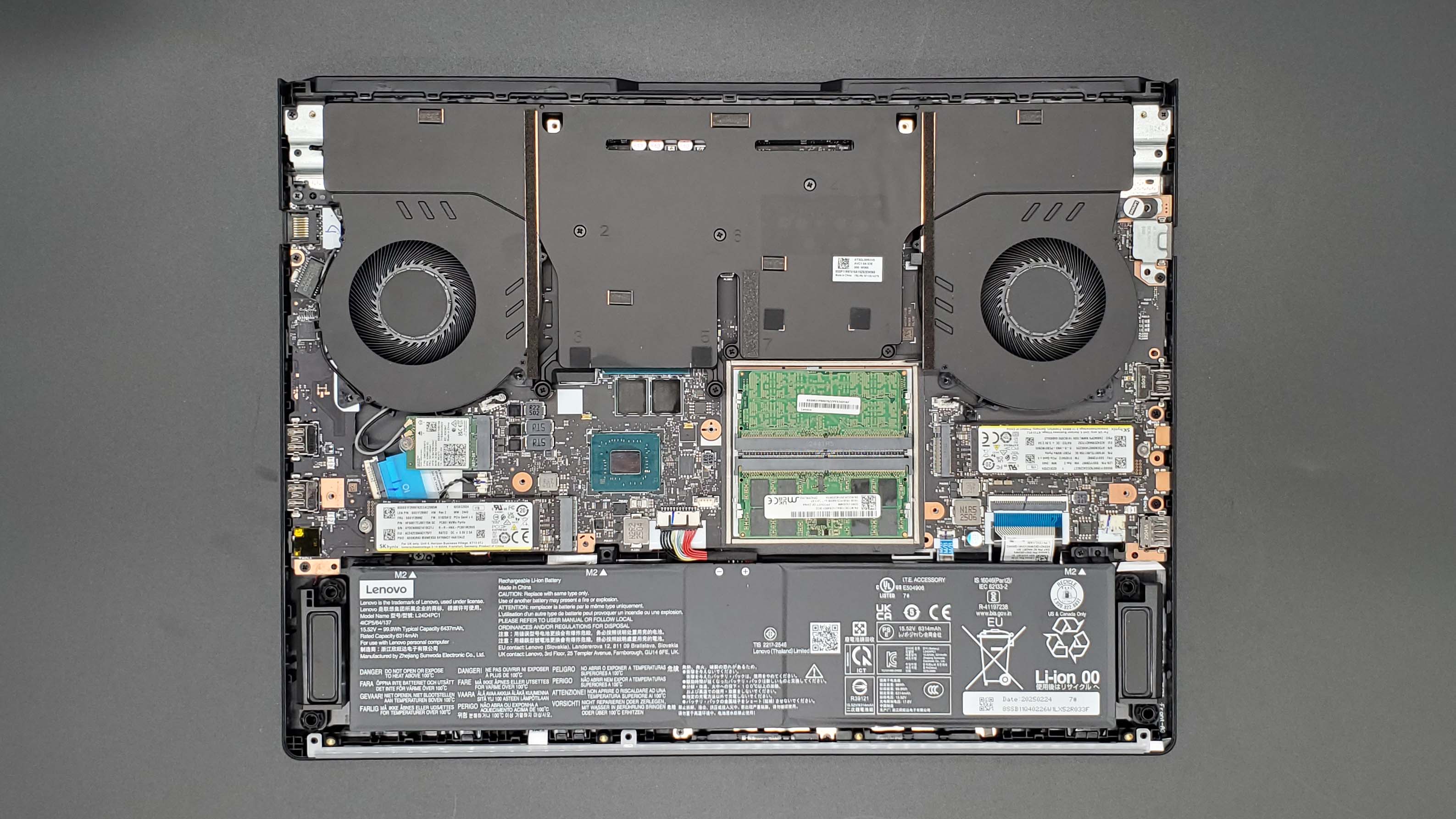 Lenovo Legion Pro 7i Gen 10 gaming laptop from the underside