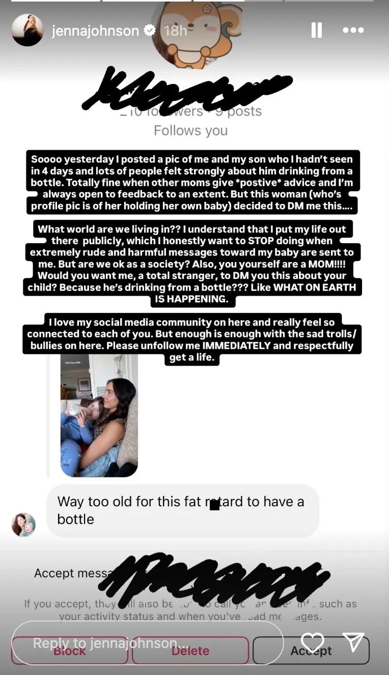 Jenna Johnson shares message about bullying