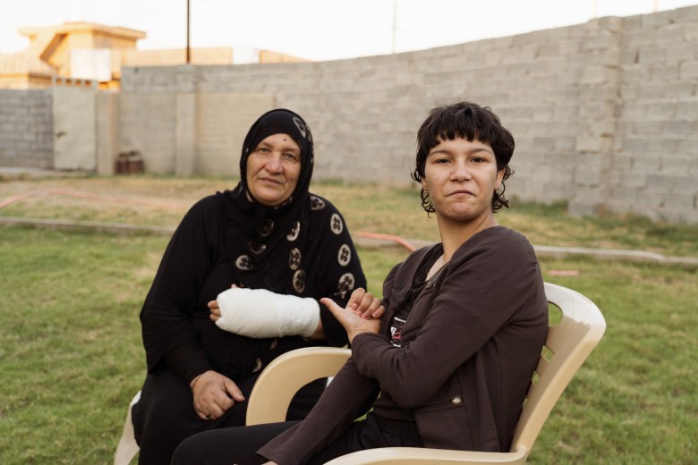 Bothaina and her daughter Farah. Severe neurological deficiencies like Farah’s are among the conditions doctors and families in Fallujah associate with wartime contamination. Photo by Jaclynn Ashly.