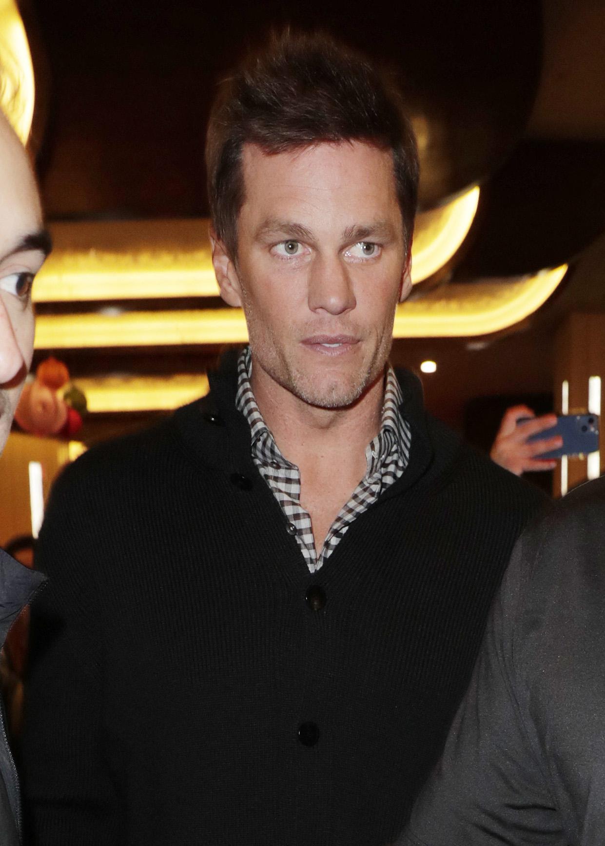 Tom Brady leaving the Cosmopolitan Hotel for the Fanatics party ., 2024 in Las Vegas, Nevada..10.0.22024