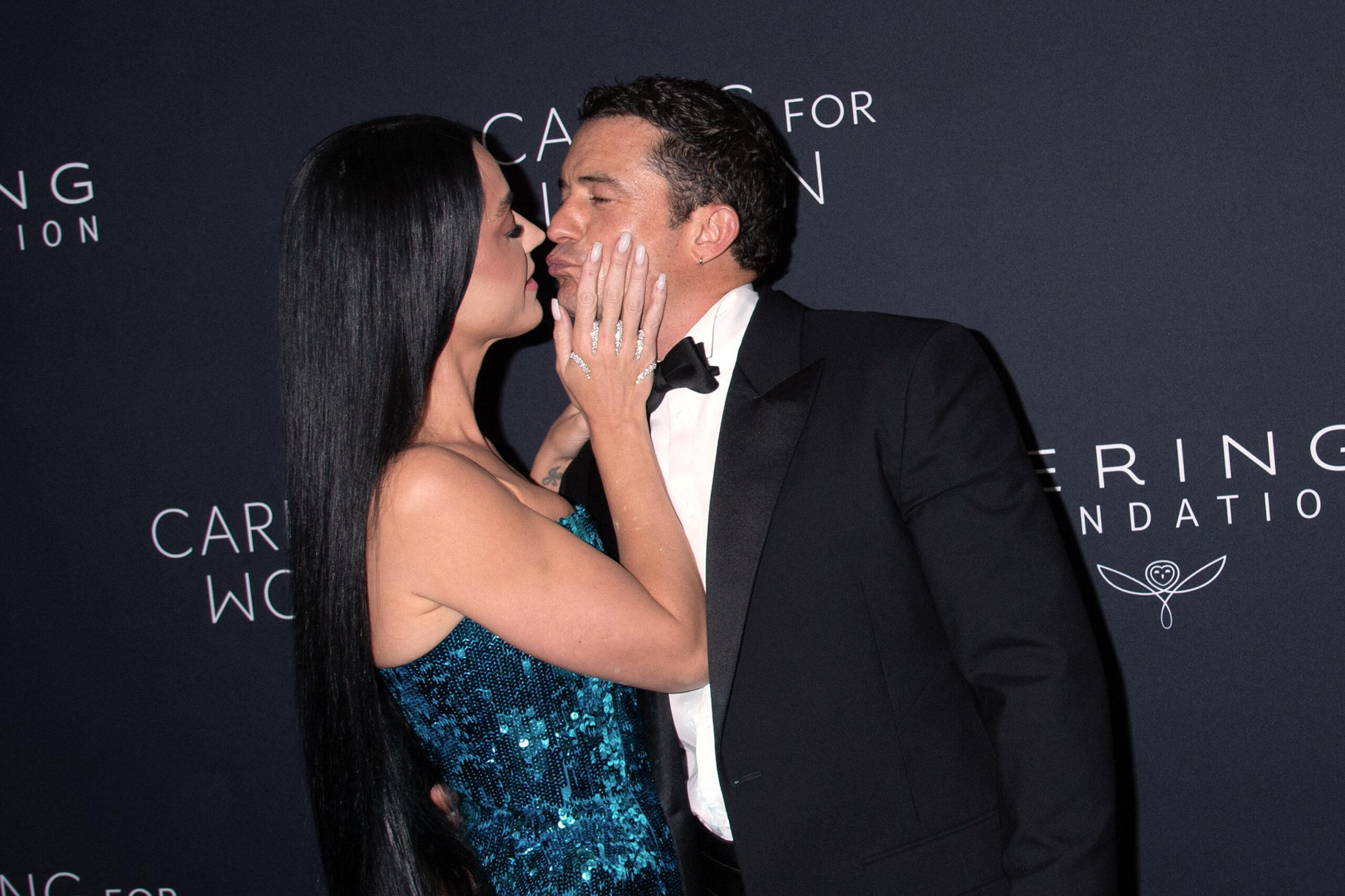 Katy Perry and Orlando Bloom Have Fun on Kering Foundation Red Carpet