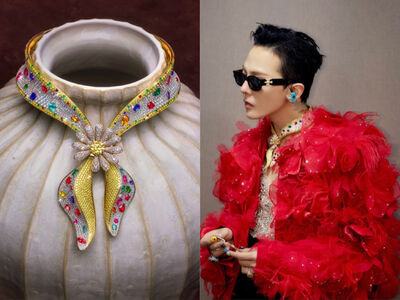 GD招牌頭巾變身華麗項鍊　鑲209克拉寶石襯天王氣勢