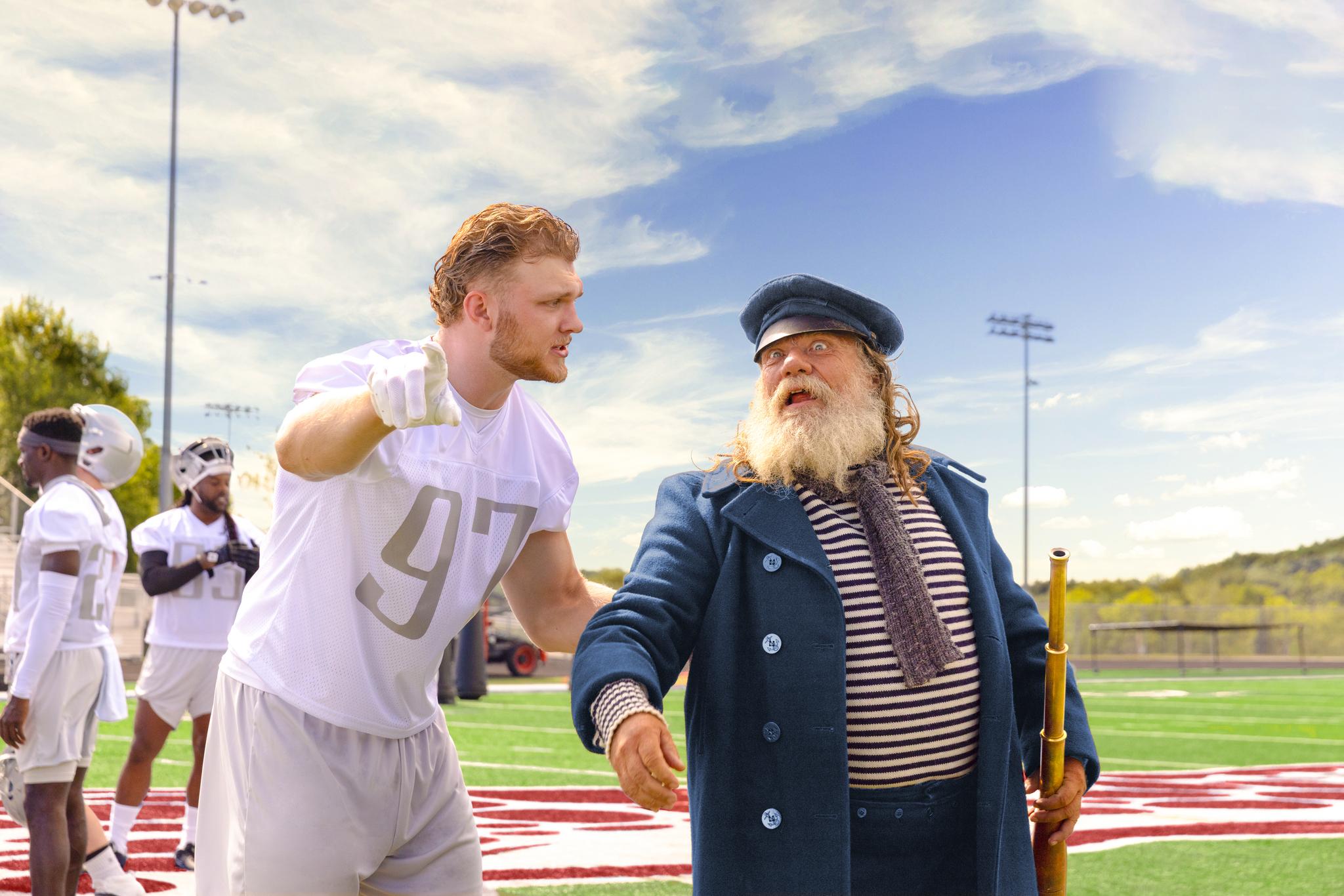 Aidan Hutchinson during State Farm commercial. 