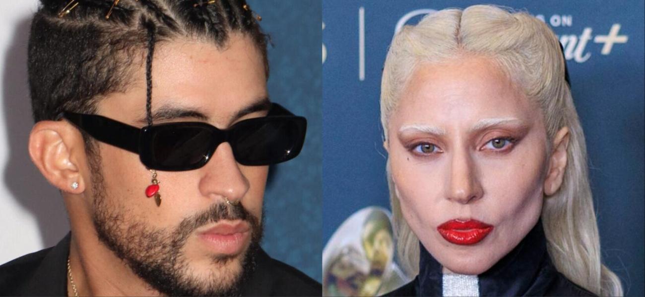 Bad Bunny and Lady Gaga collage