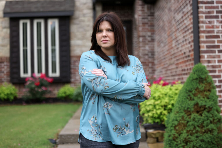 Amy Duggar King is pictured at her home in Rogers, Arkansas.