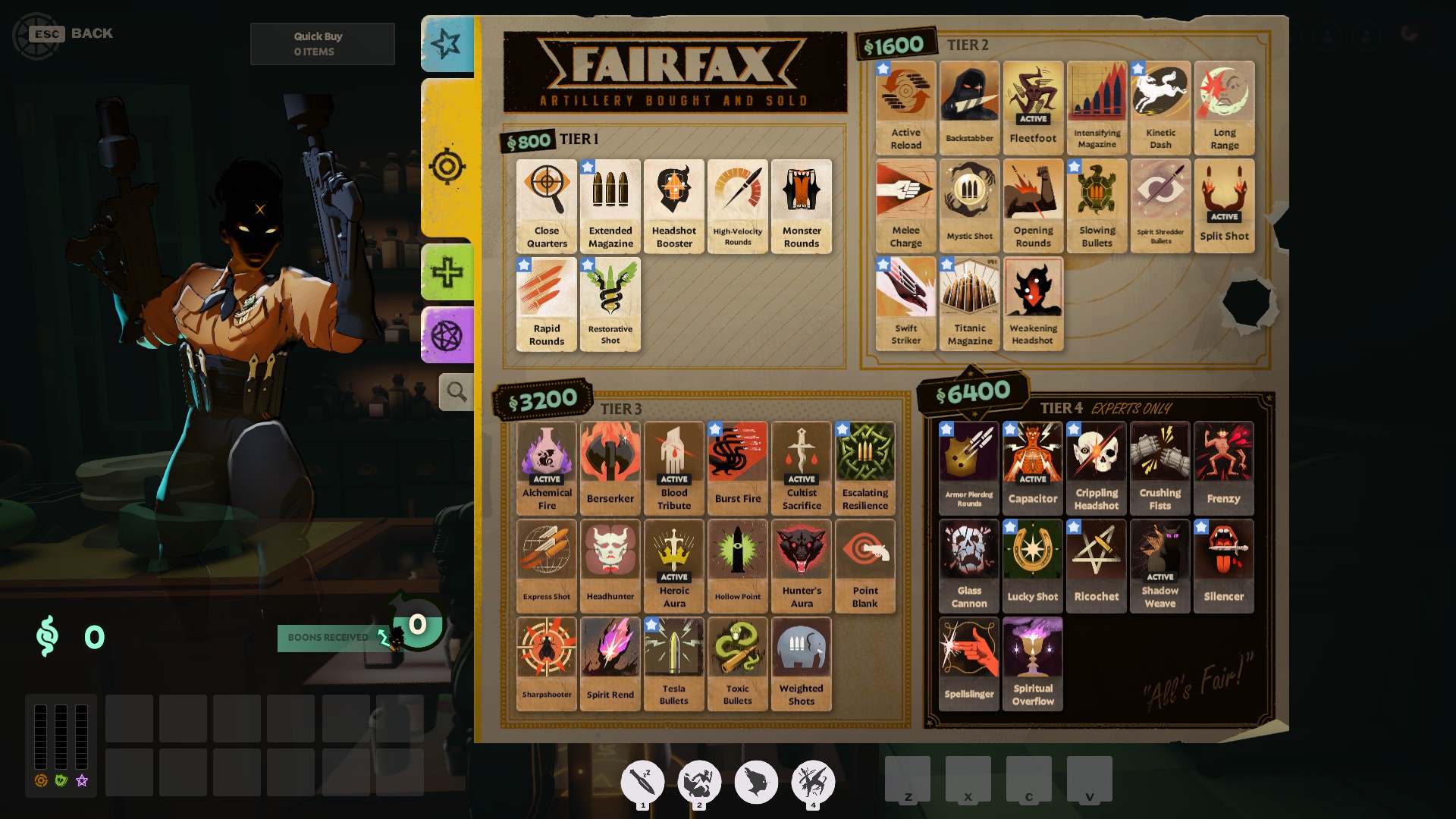 A screenshot of the shop screen in Deadlock.