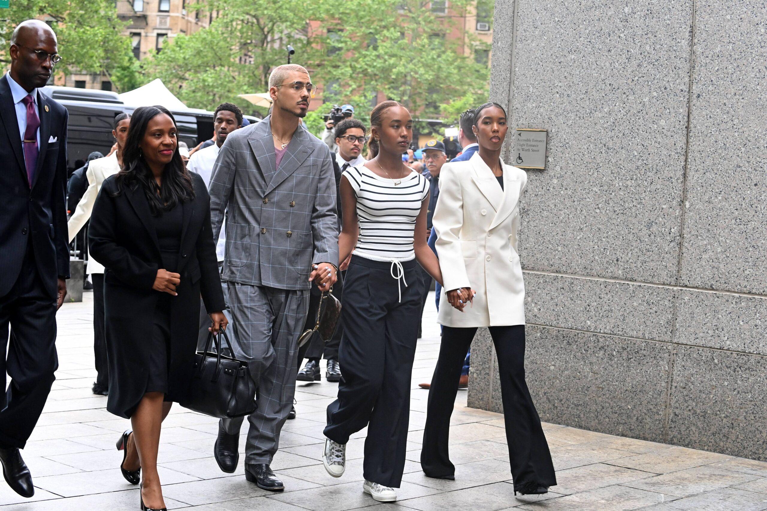 Diddy's children arriving to the courthouse in New York City.