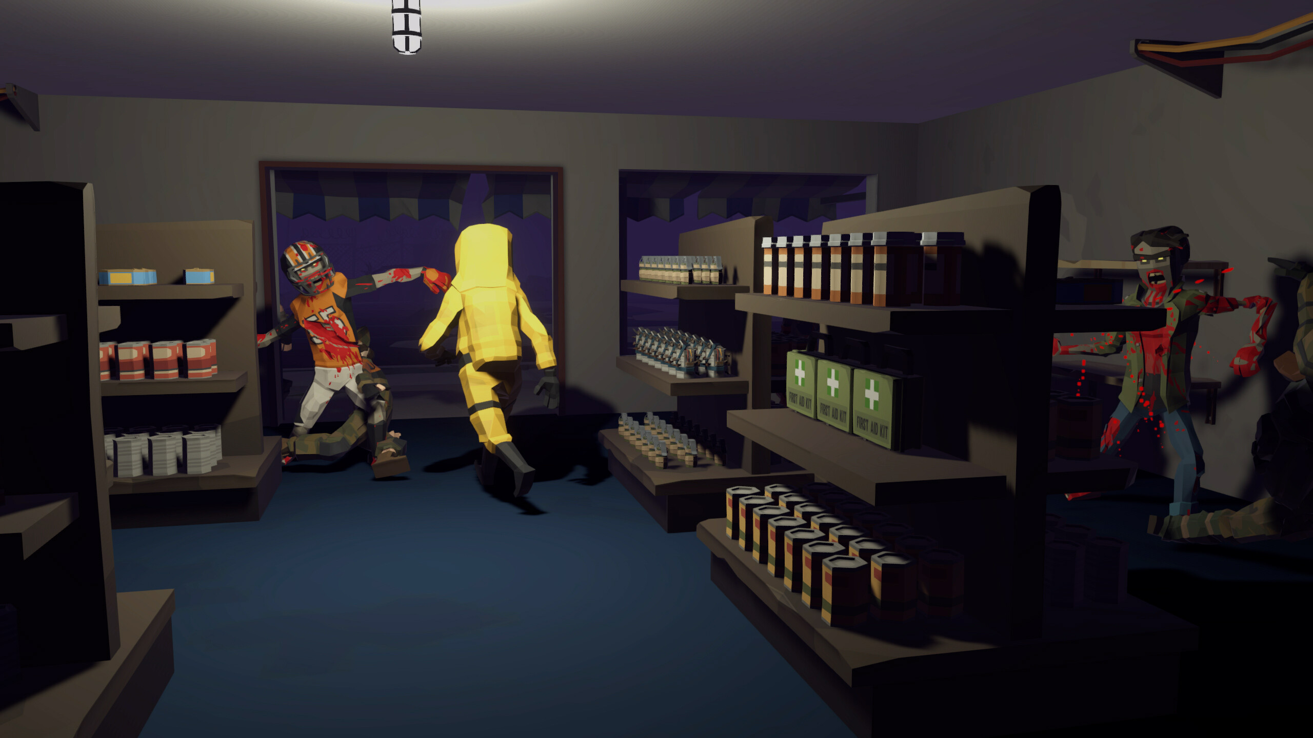 Zombies invade a post-apocalyptic convenience store in The Walking Trade.