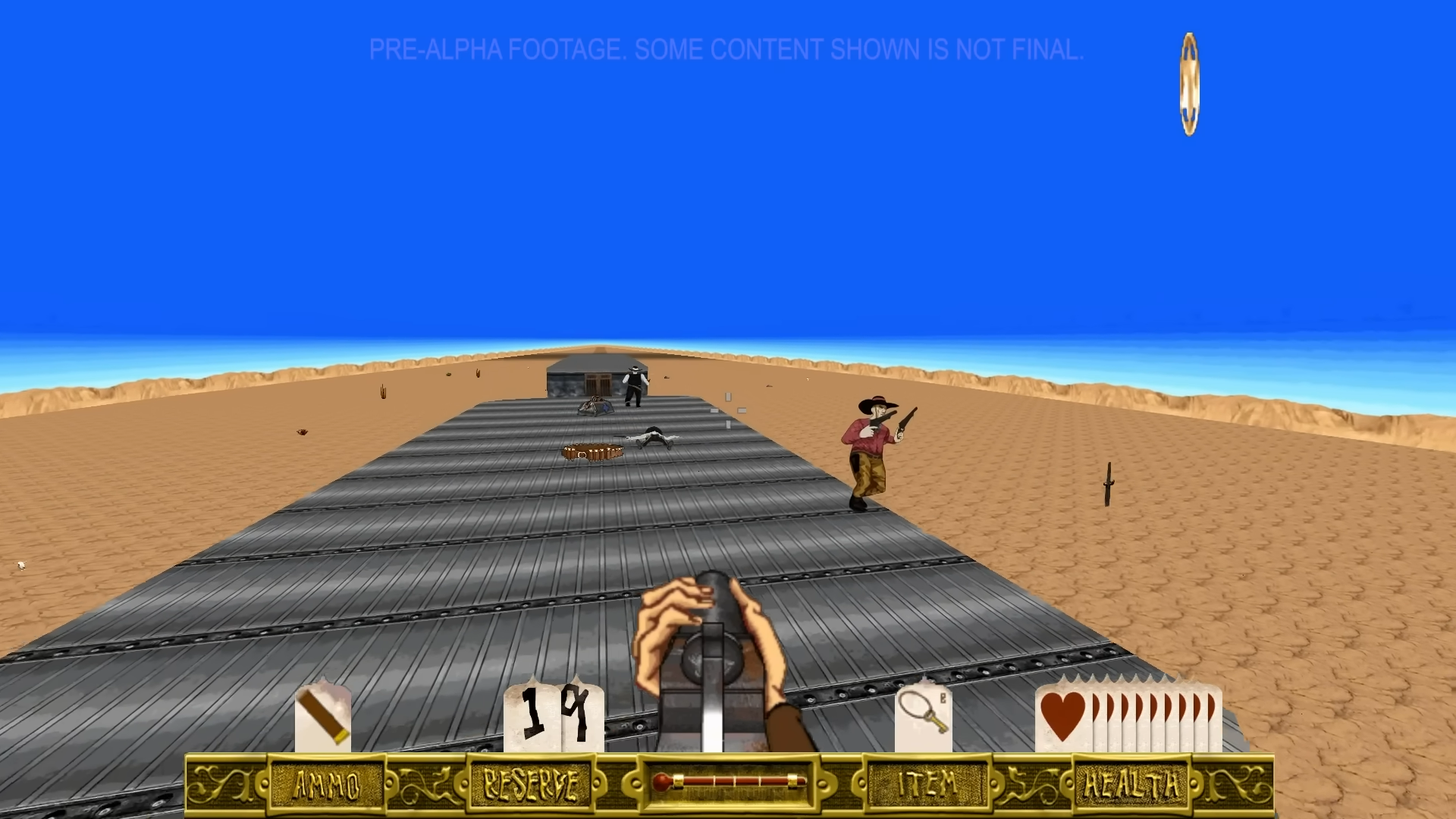 Fighting on top of a train.