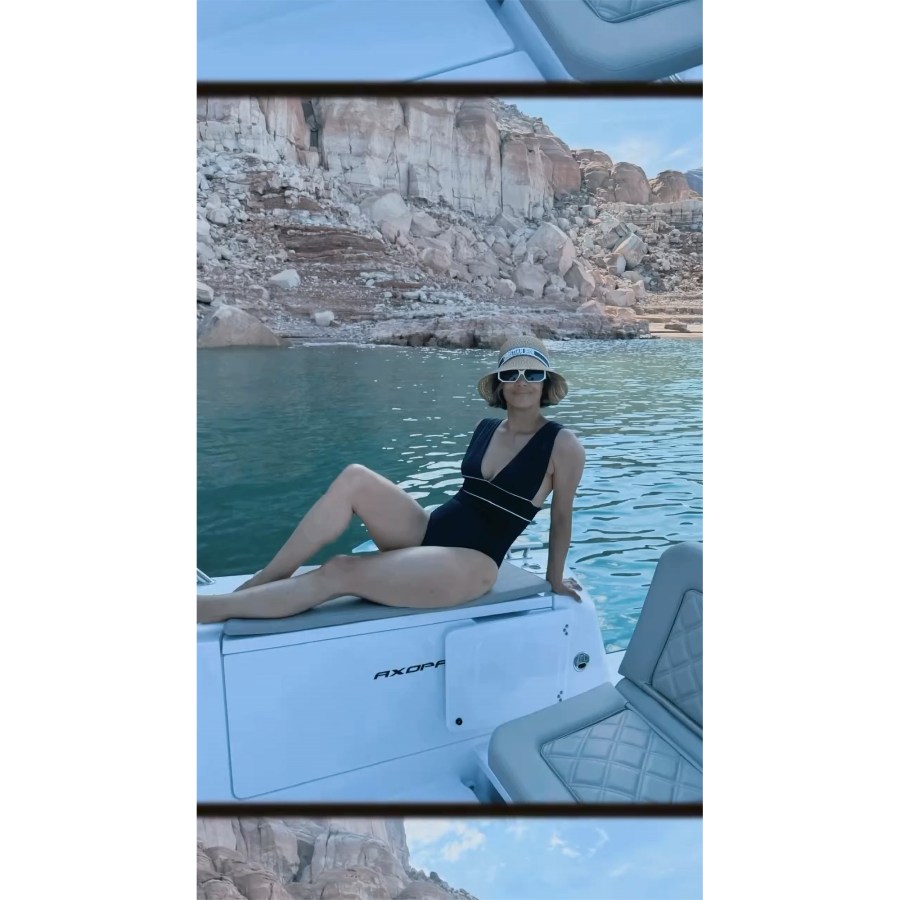 Halle Berry Shows Off Her Curves in Plunging Swimsuit