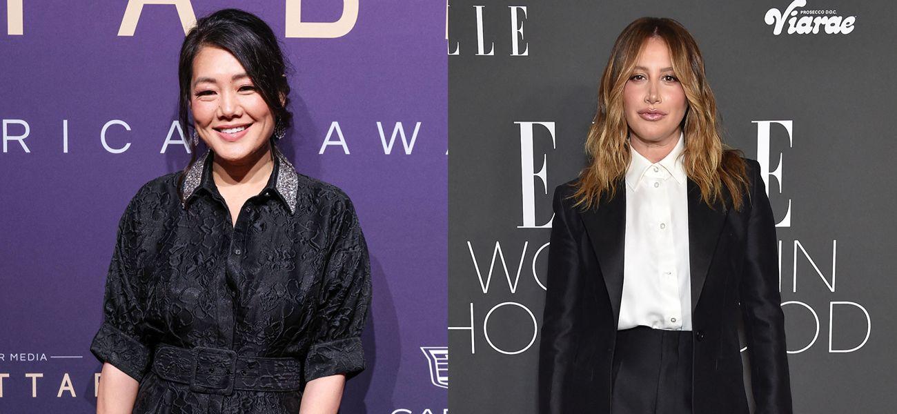 A photo collage of Crystal Minkoff and Ashley Tisdale