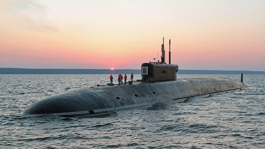 图为俄罗斯&ldquo;北风之神&rdquo;级战略核潜艇