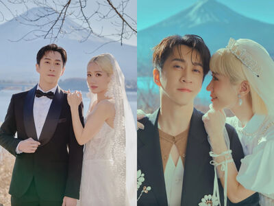 Lulu絕美婚紗換3套超吸睛！低胸馬甲搭花卉蕾絲　甜牽陳漢典上演頭紗吻