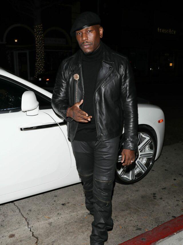 Tyrese Gibson is dressed in all black as he heads to Madeo restaurant for dinner