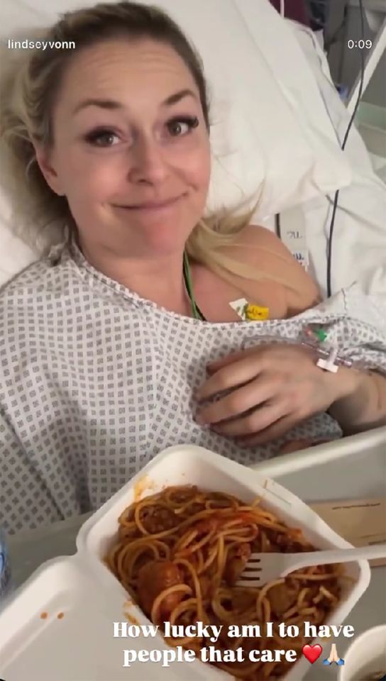 Lindsey Vonn in the hospital in Italy Lindsey Vonn/Instagram