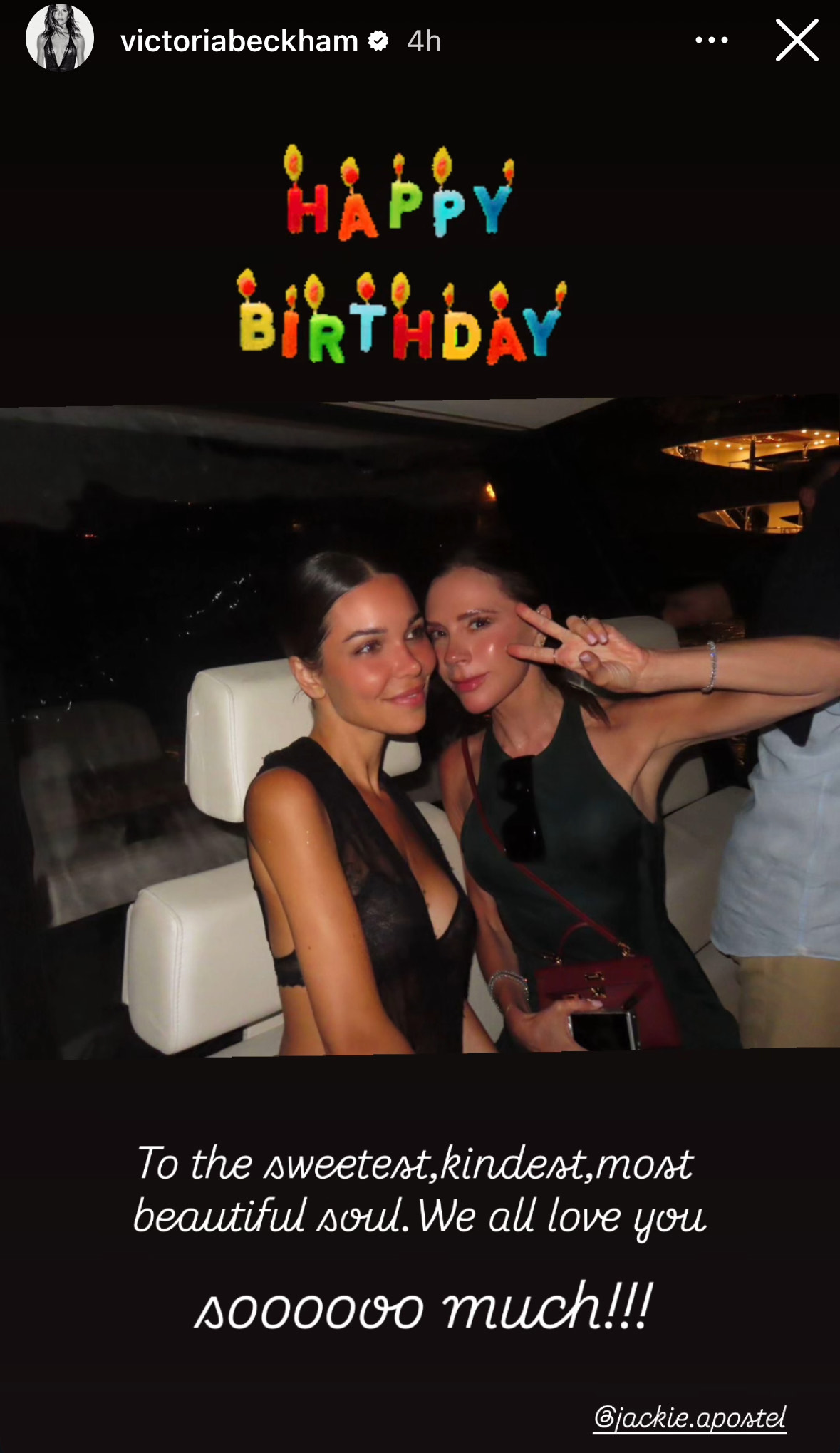 Victoria Beckham and Jackie Apsotel