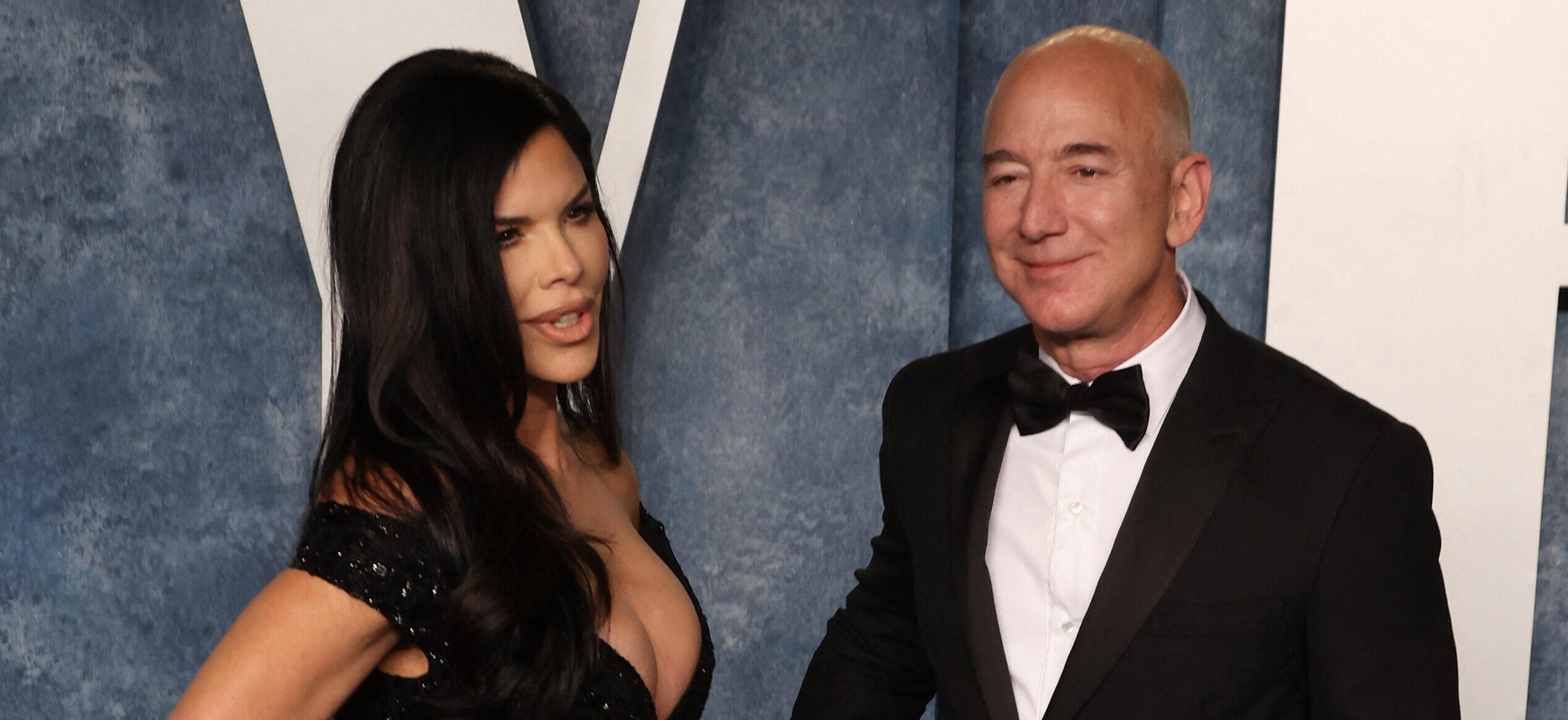 Lauren Sanchez and Jeff Bezos at the 2023 Vanity Fair Oscar Party - Arrivals