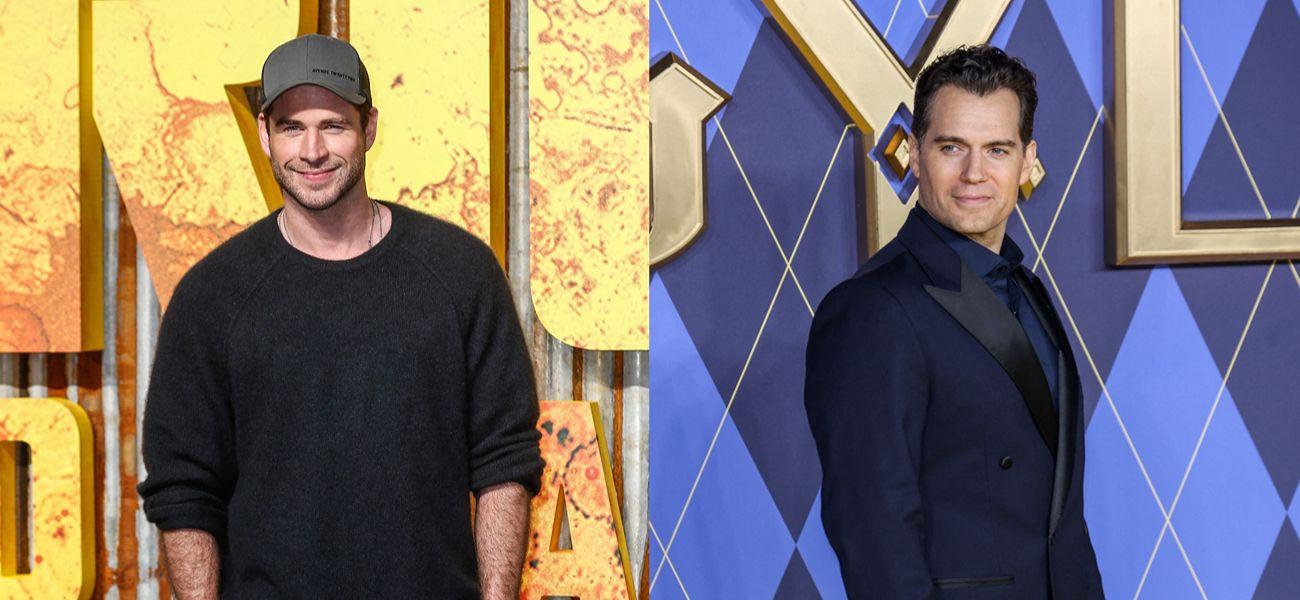 A photo collage of Liam Hemsworth and Henry Cavill