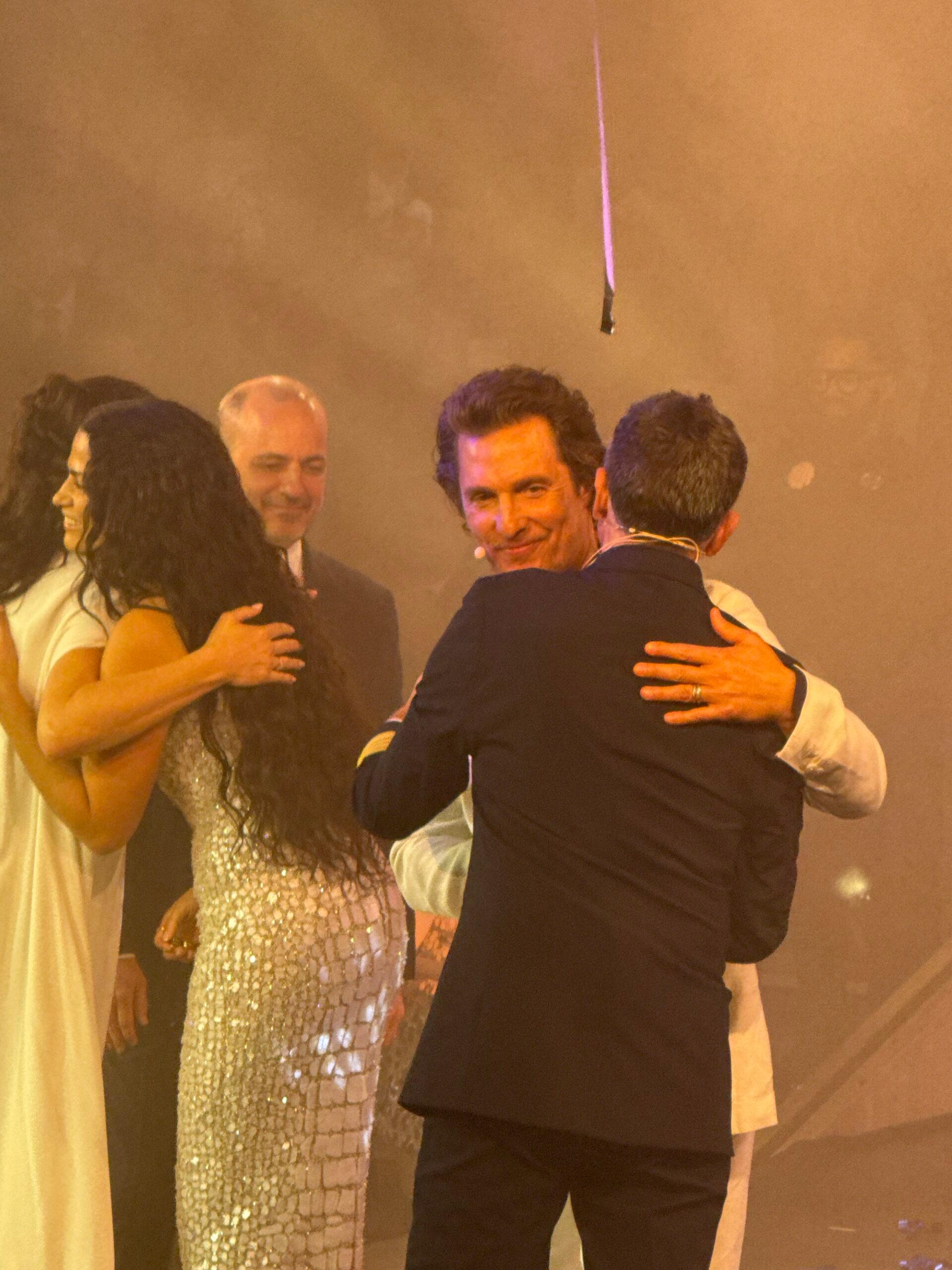 Matthew mcconoughey and Camila mcconoughey at Princess Cruise ceremony