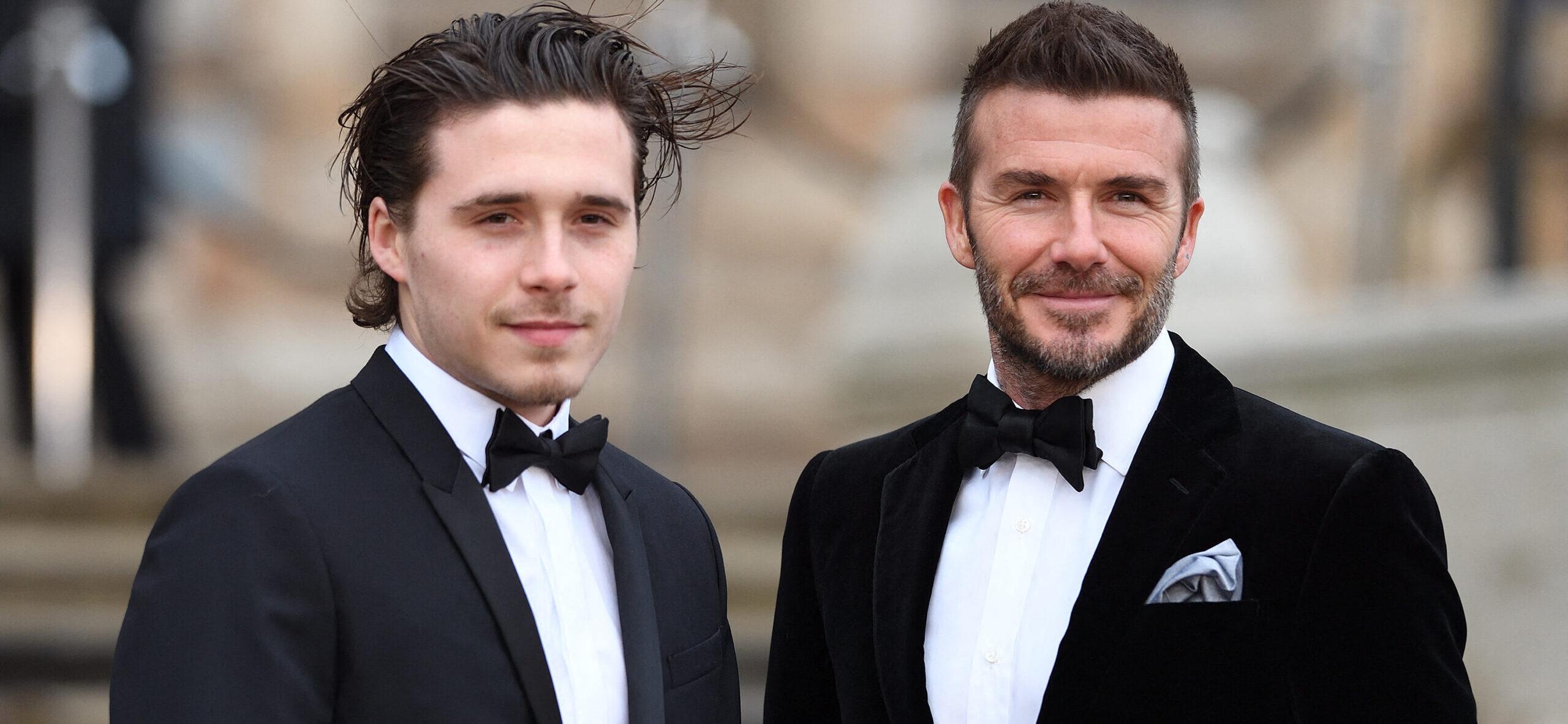 Brooklyn Beckham and dad David Beckham at 'Our Planet' Premiere
