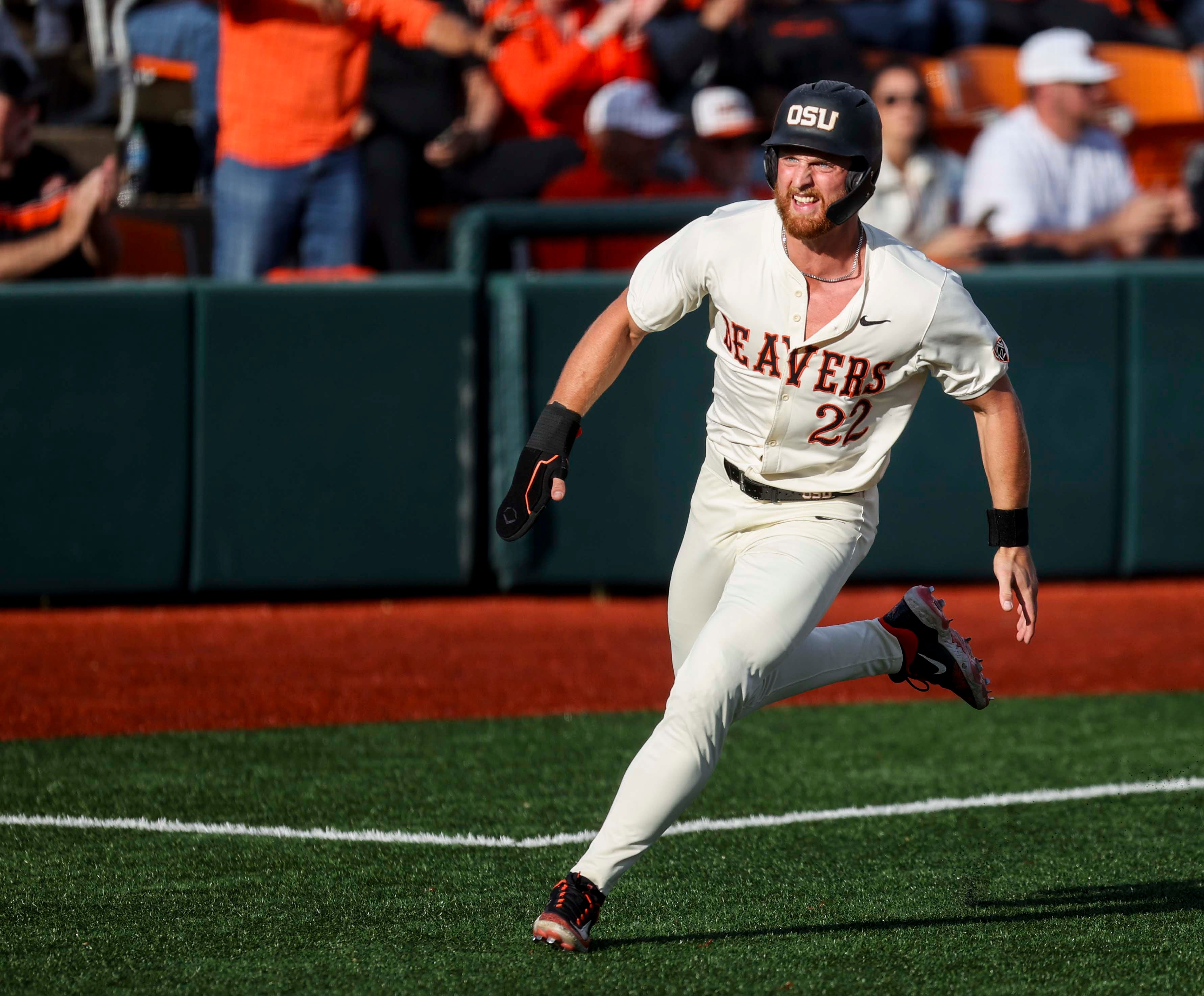 Oregon State infielder Jacob Krieg and the Beavers start their season Feb. 13 versus Michigan in Arizona.