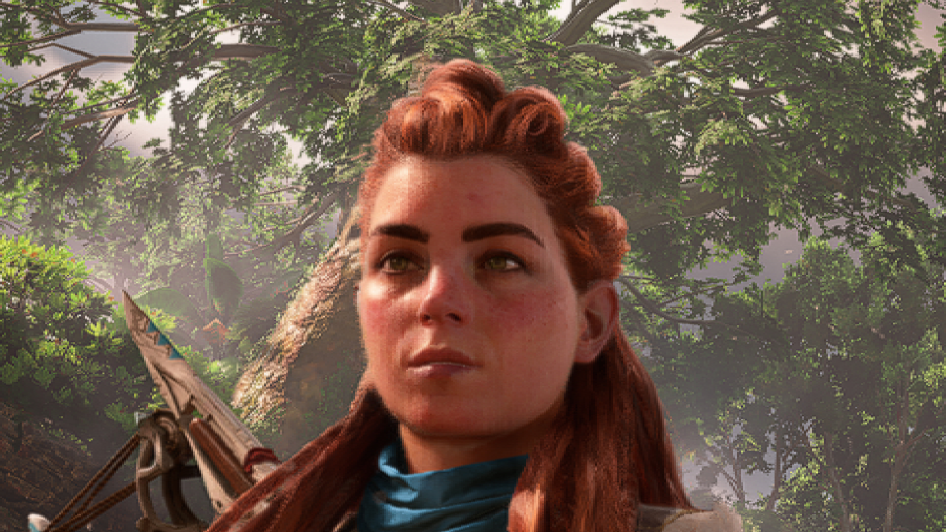 Aloy from Horizon Forbidden west, close up, at FSR 3.1 performance mode, 1080p