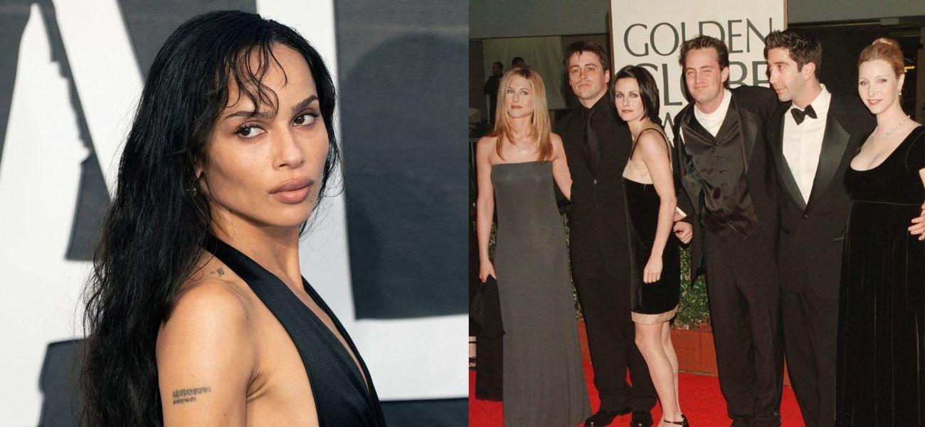 Zeo Kravitz (left) Jennifer Aniston, Lisa Kudrow, Courteney Cox, David Schwimmer, Matt LeBlanc, Matthew Perry (right)