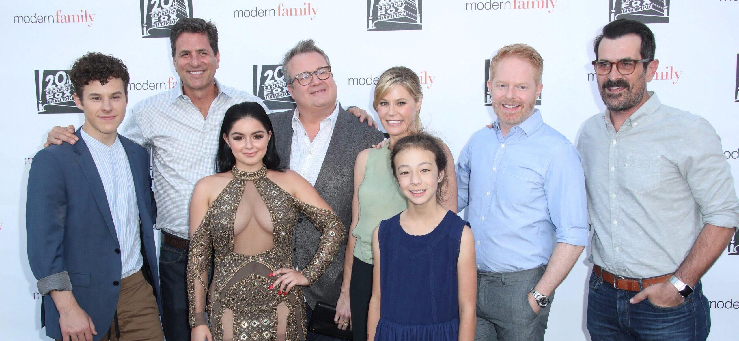Nolan Gould, Julie Bowen, Ariel Winter, Ty Burrell, Jesse Tyler Ferguson, Eric Stonestreet, Aubrey Anderson-Emmons, and Steven Levitan at 'Modern Family' ATAS Emmys Event