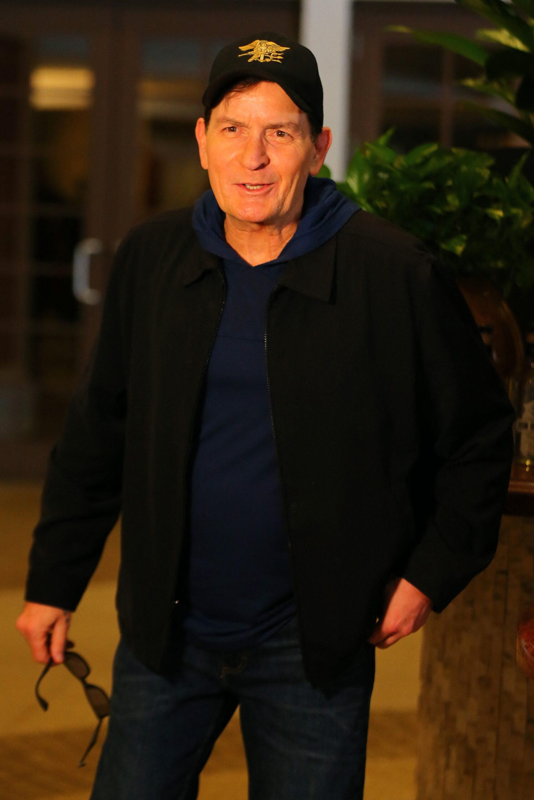 Charlie Sheen is seen as he films a promo for his Don Sue&ntilde;os tequila while at Seminole Casino Coconut Creek, in Coconut Creek Florida.