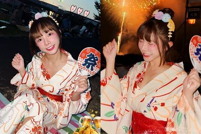 巫苡萱飛日「辣穿浴衣」朝聖花火大會！　許願：想和另一半看煙火