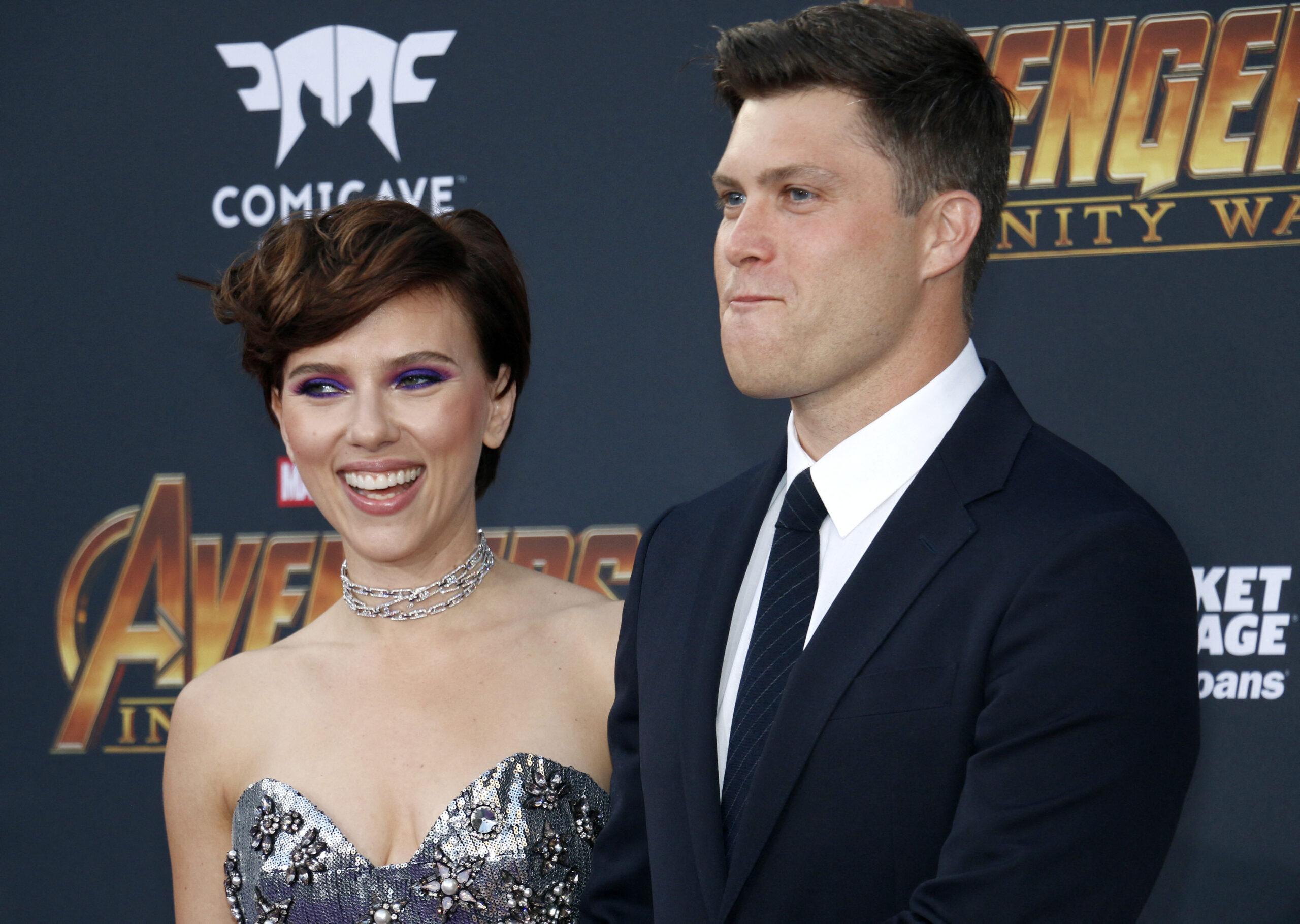 Scarlett Johansson and Colin Jost at World premiere of Disney and Marvel's 'Avengers: Infinity War'