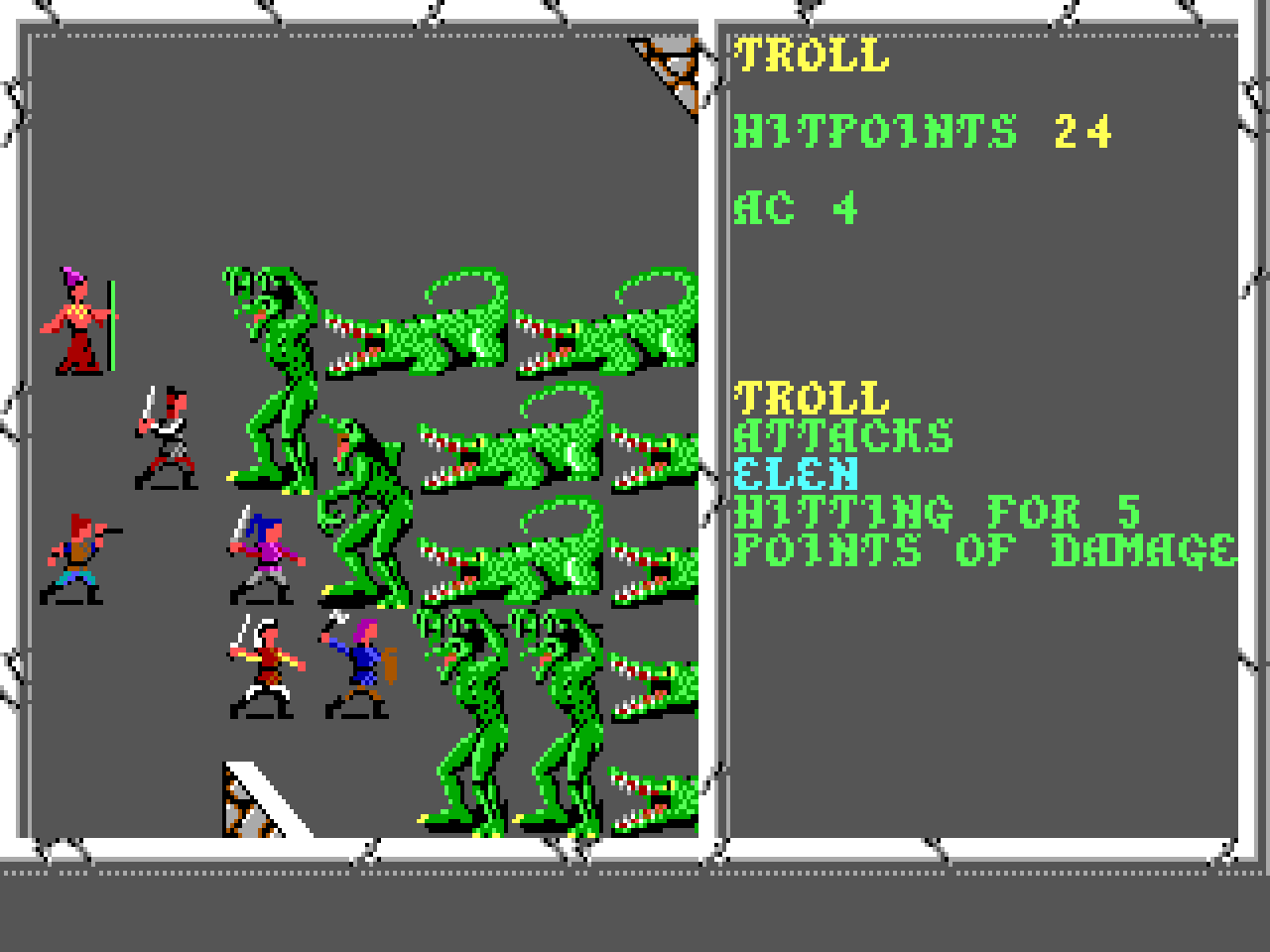 Curse of the Azure Bonds RPG combat