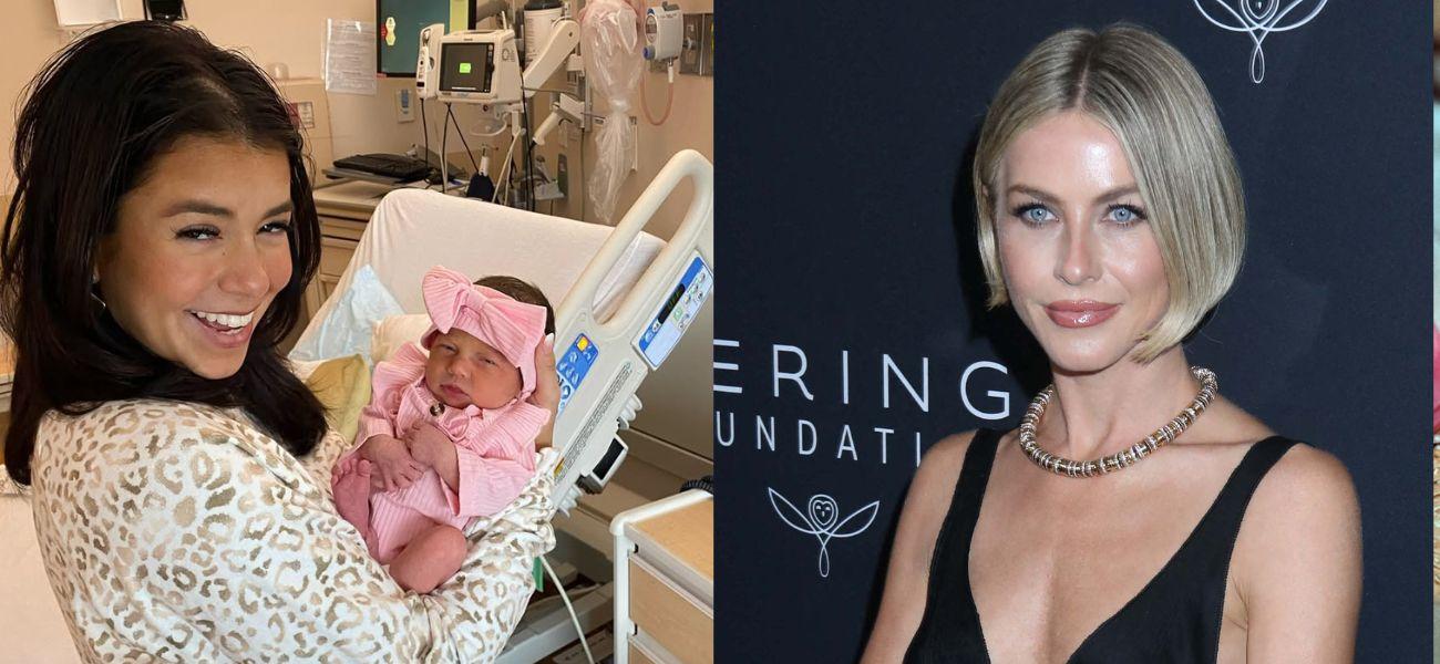 Jen Affleck and her baby (left) Julianne Hough (right)